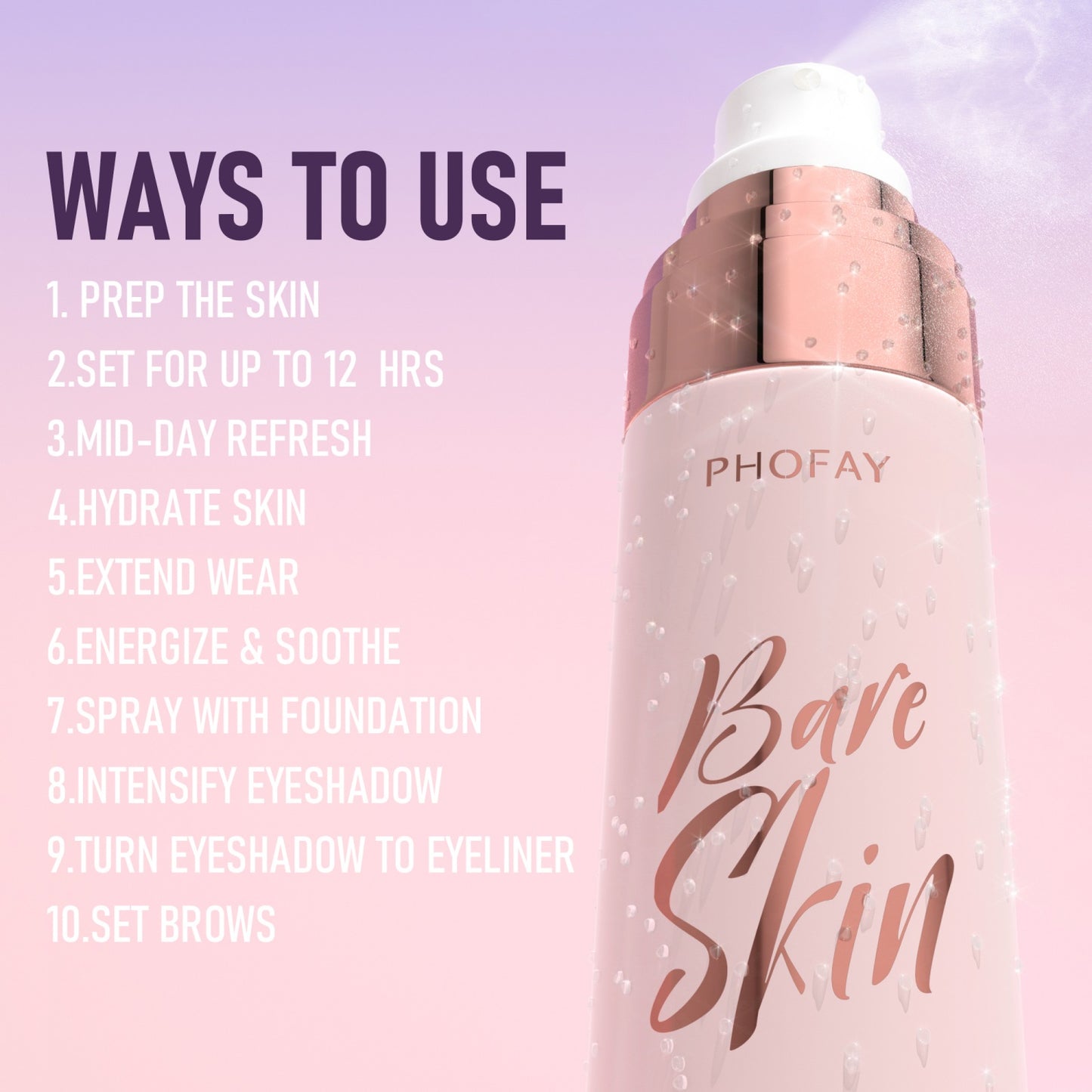 Moisturizing Makeup Setting Spray - Long-Lasting Hydrating Face Mist