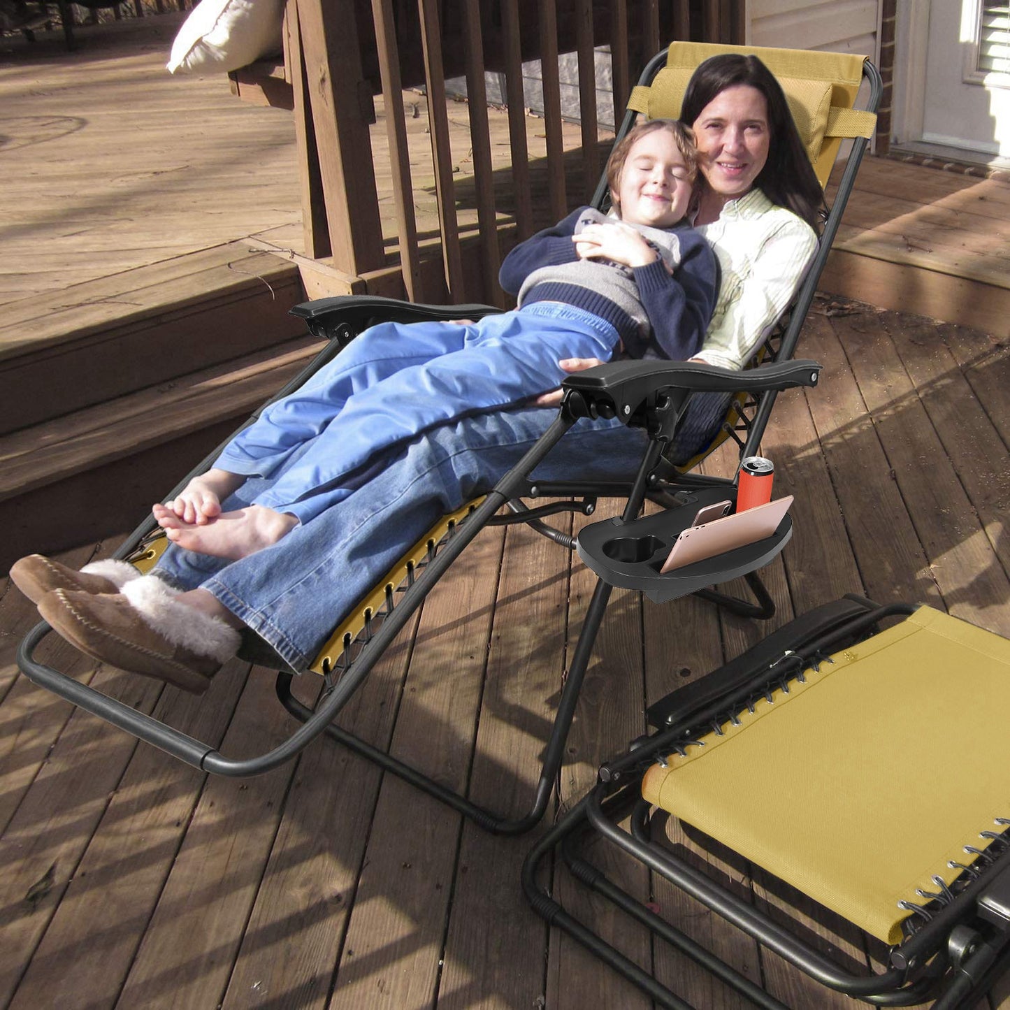 Zero Gravity Lounge Chairs - Adjustable Reclining, 330lbs Capacity, 2-Pack