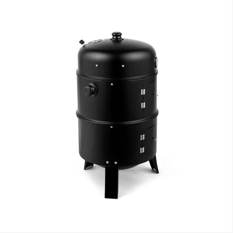 Portable Iron Smoke Grill for Camping - Black