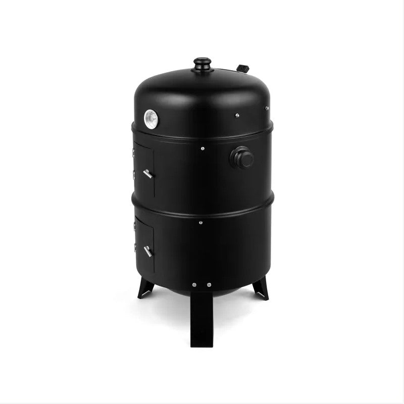 Portable Iron Smoke Grill for Camping - Black