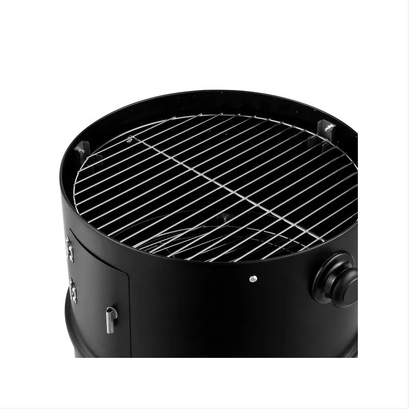 Portable Iron Smoke Grill for Camping - Black