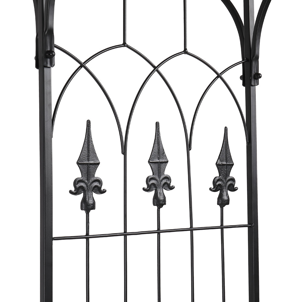 7.1ft Black Wrought Iron Garden Arch Support for Climbing Plants