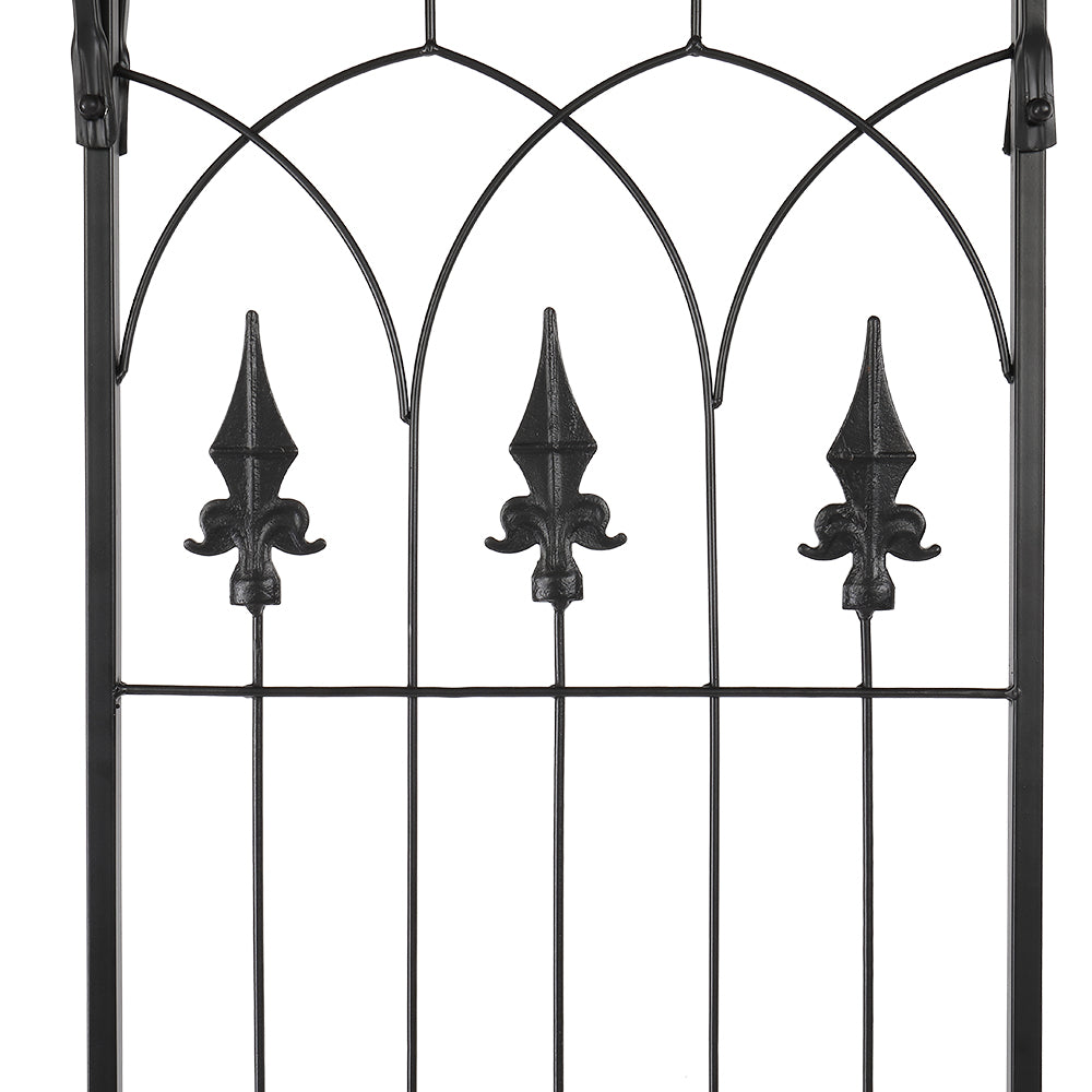 7.1ft Black Wrought Iron Garden Arch Support for Climbing Plants