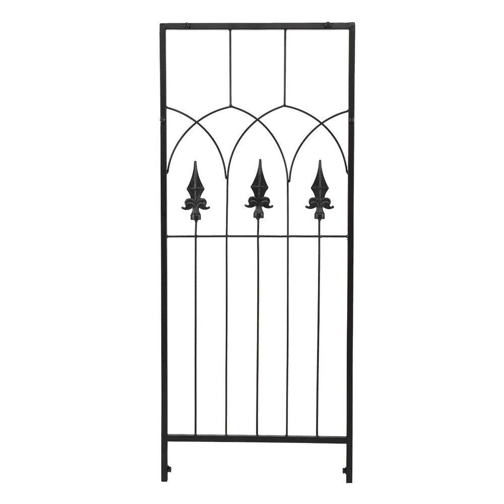 7.1ft Black Wrought Iron Garden Arch Support for Climbing Plants