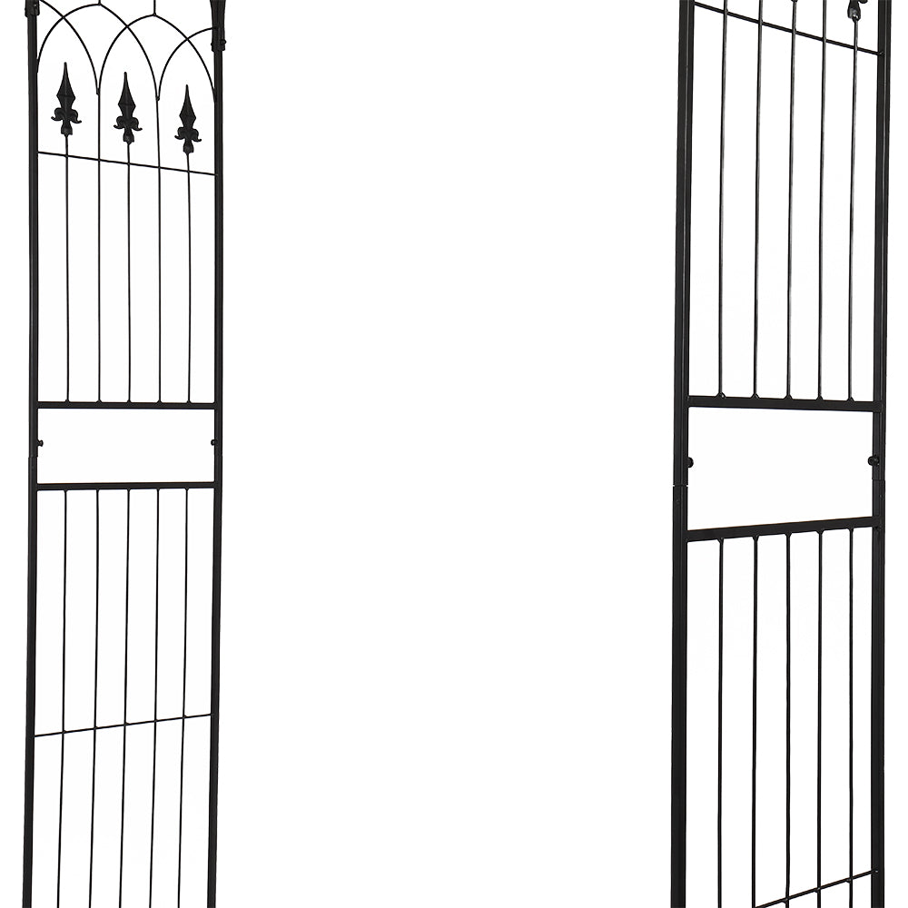 7.1ft Black Wrought Iron Garden Arch Support for Climbing Plants