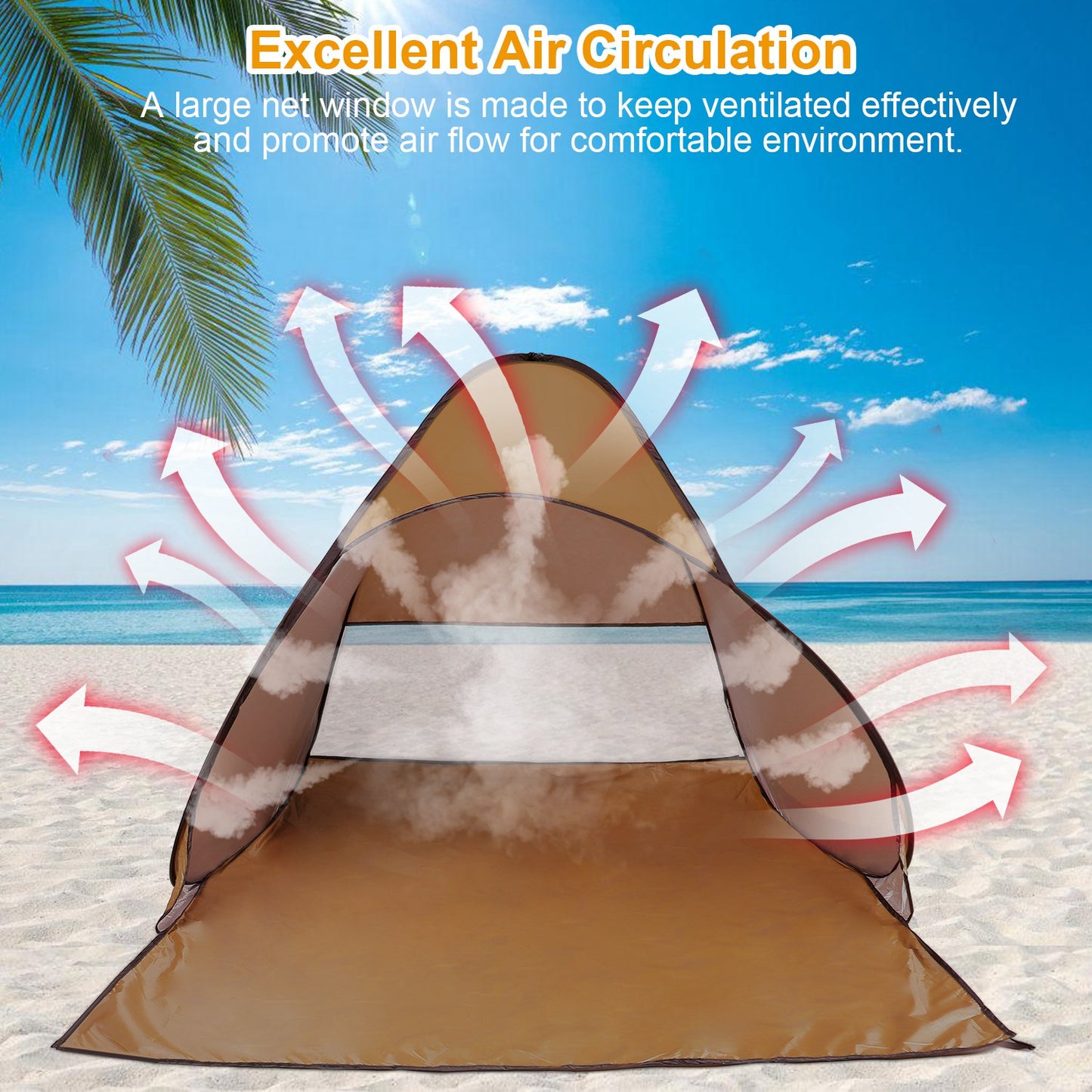 Pop Up Beach Tent for 2-3 Persons - Waterproof & UV Protection