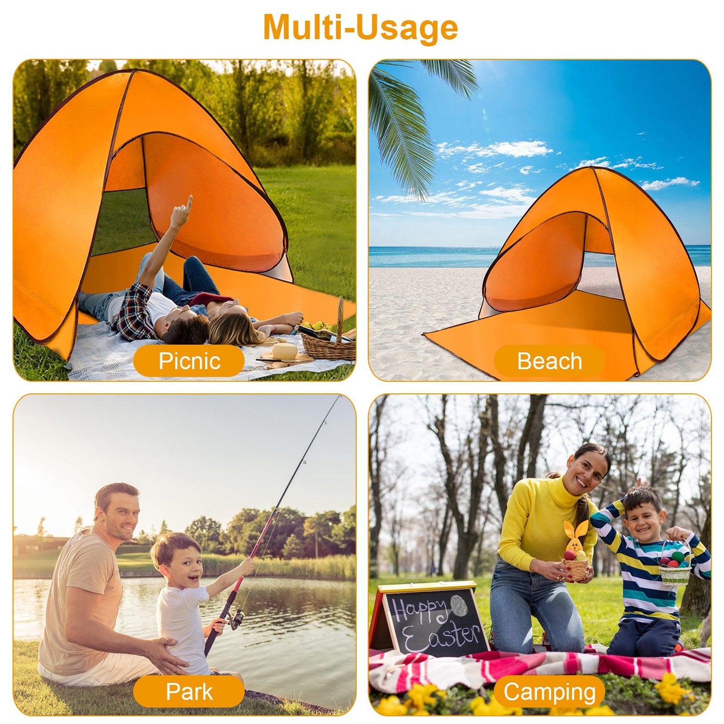 Pop Up Beach Tent for 2-3 Persons - Waterproof & UV Protection