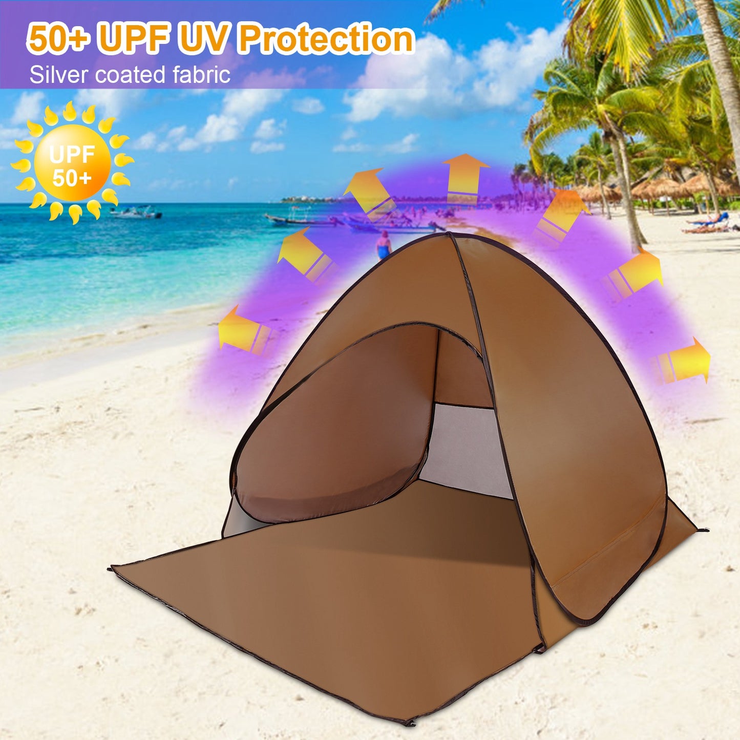 Pop Up Beach Tent for 2-3 Persons - Waterproof & UV Protection