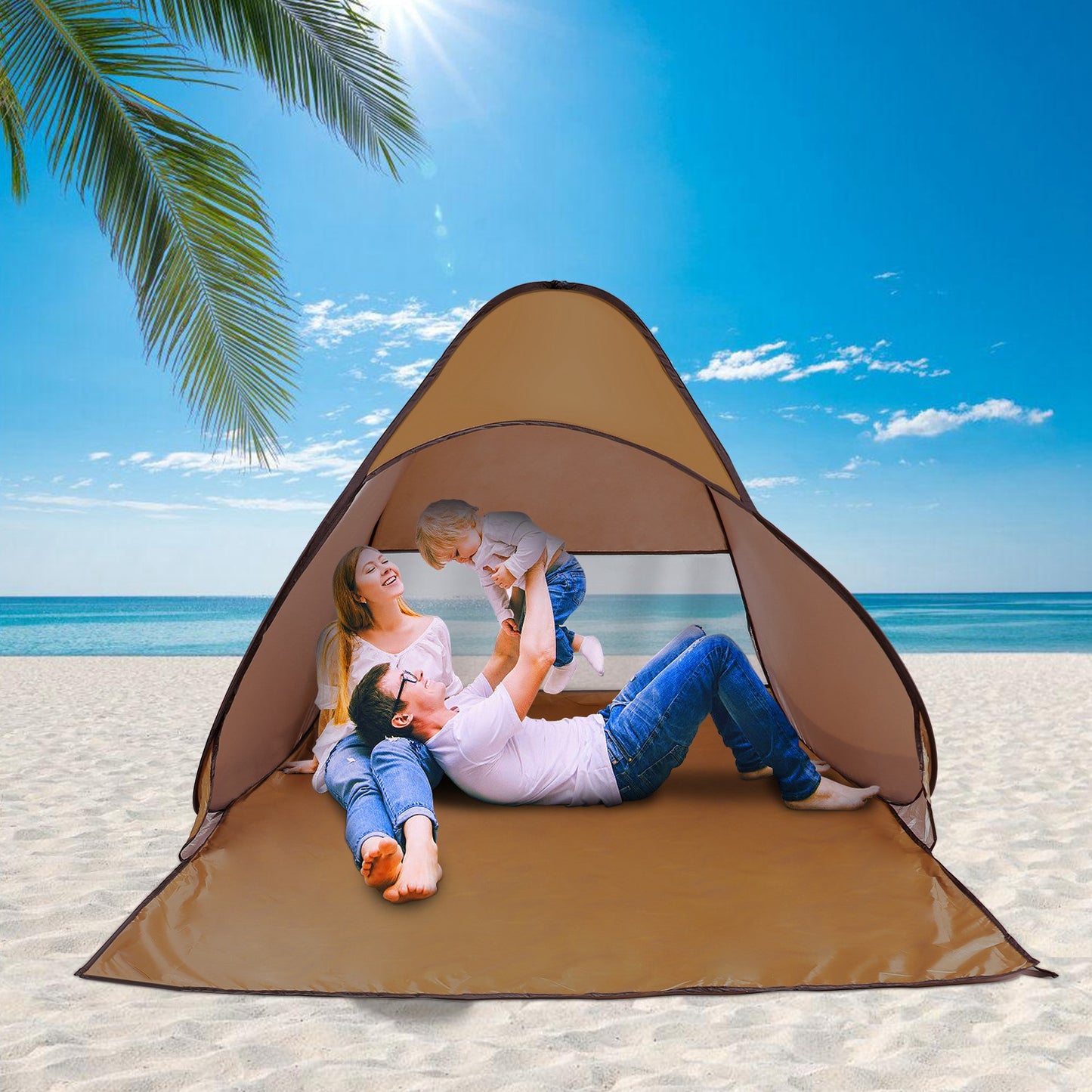 Pop Up Beach Tent for 2-3 Persons - Waterproof & UV Protection