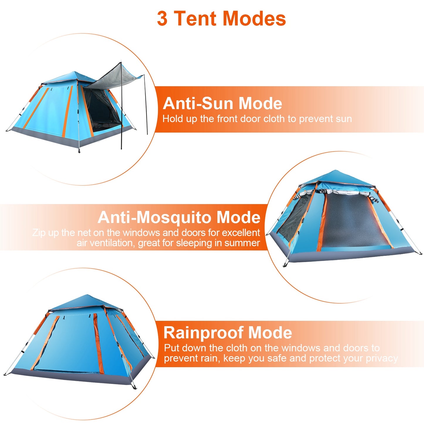 Waterproof 4-5 Person Camping Tent with Mosquito Nets