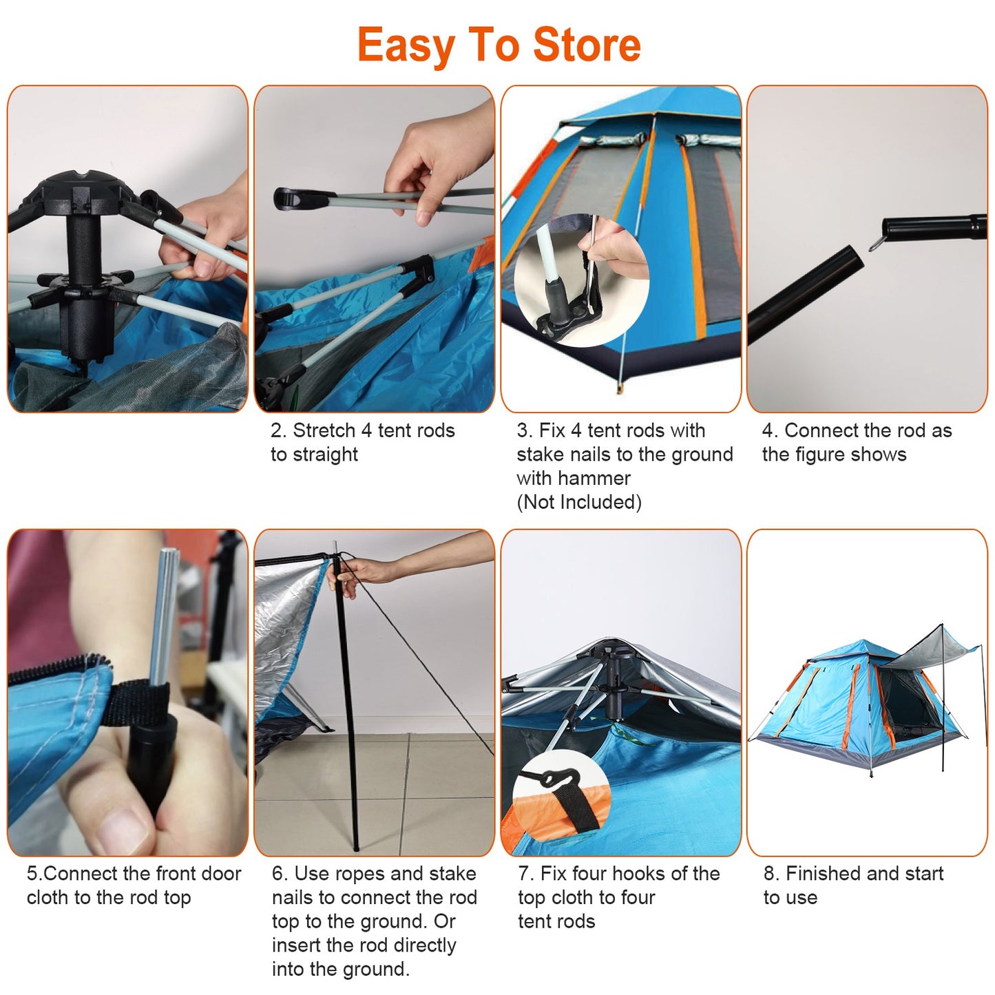 Waterproof 4-5 Person Camping Tent with Mosquito Nets