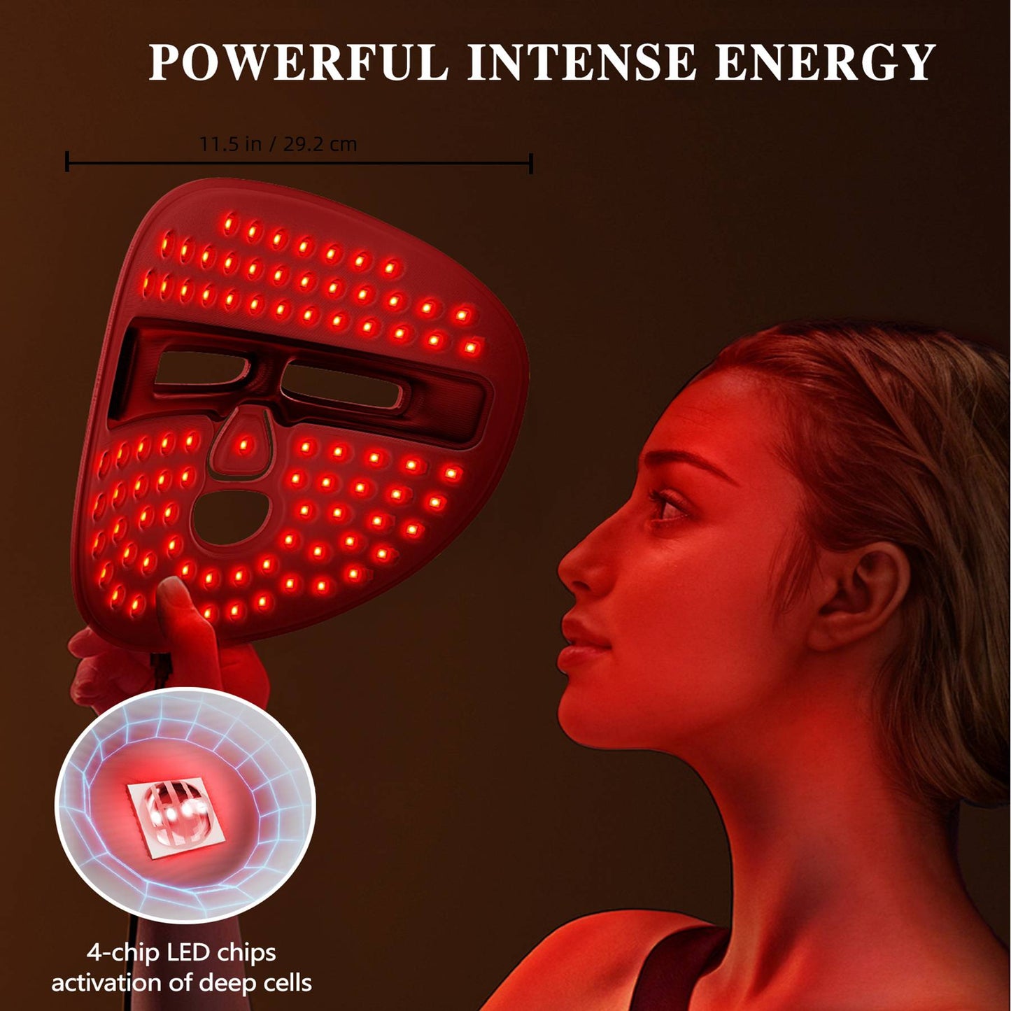 LED Light Therapy Face Mask - 3-Mode Red & Blue Light Skin Care Tool