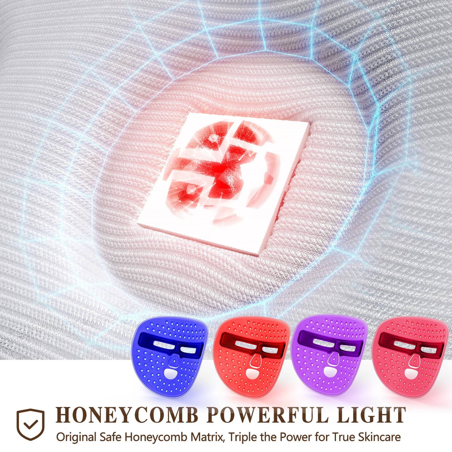 LED Light Therapy Face Mask - 3-Mode Red & Blue Light Skin Care Tool