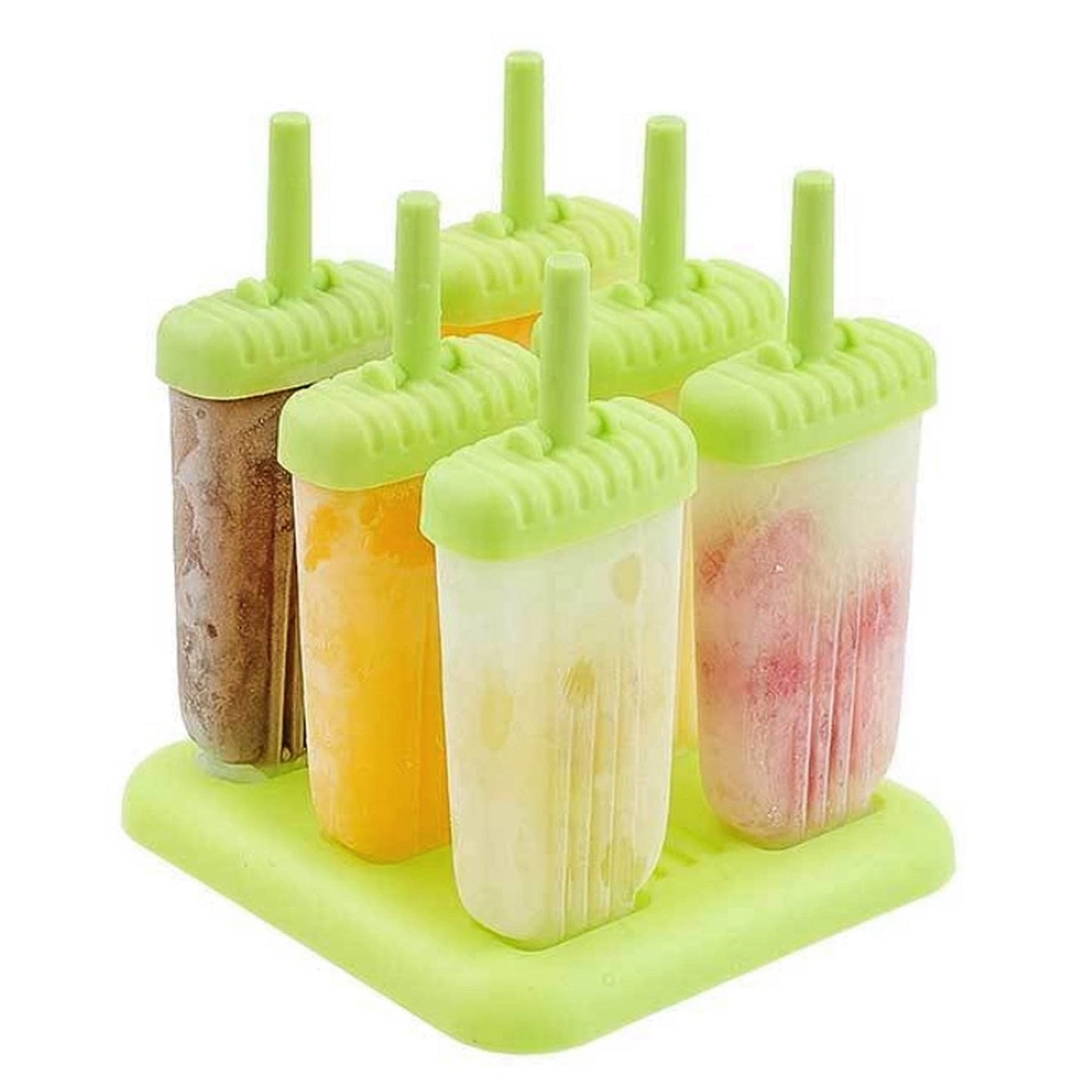 Reusable 6-Cavity Popsicle Molds for Homemade Ice Snacks
