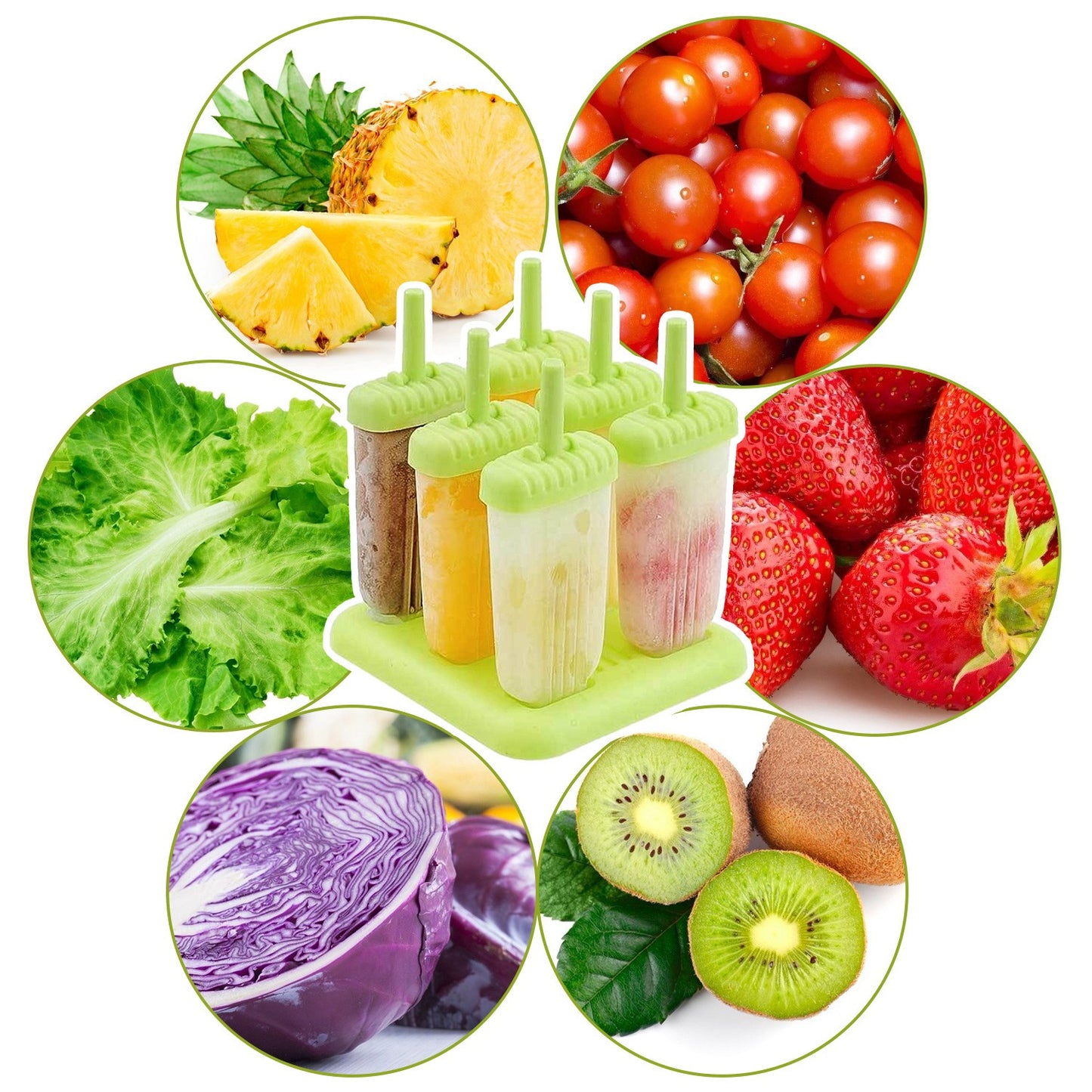 Reusable 6-Cavity Popsicle Molds for Homemade Ice Snacks