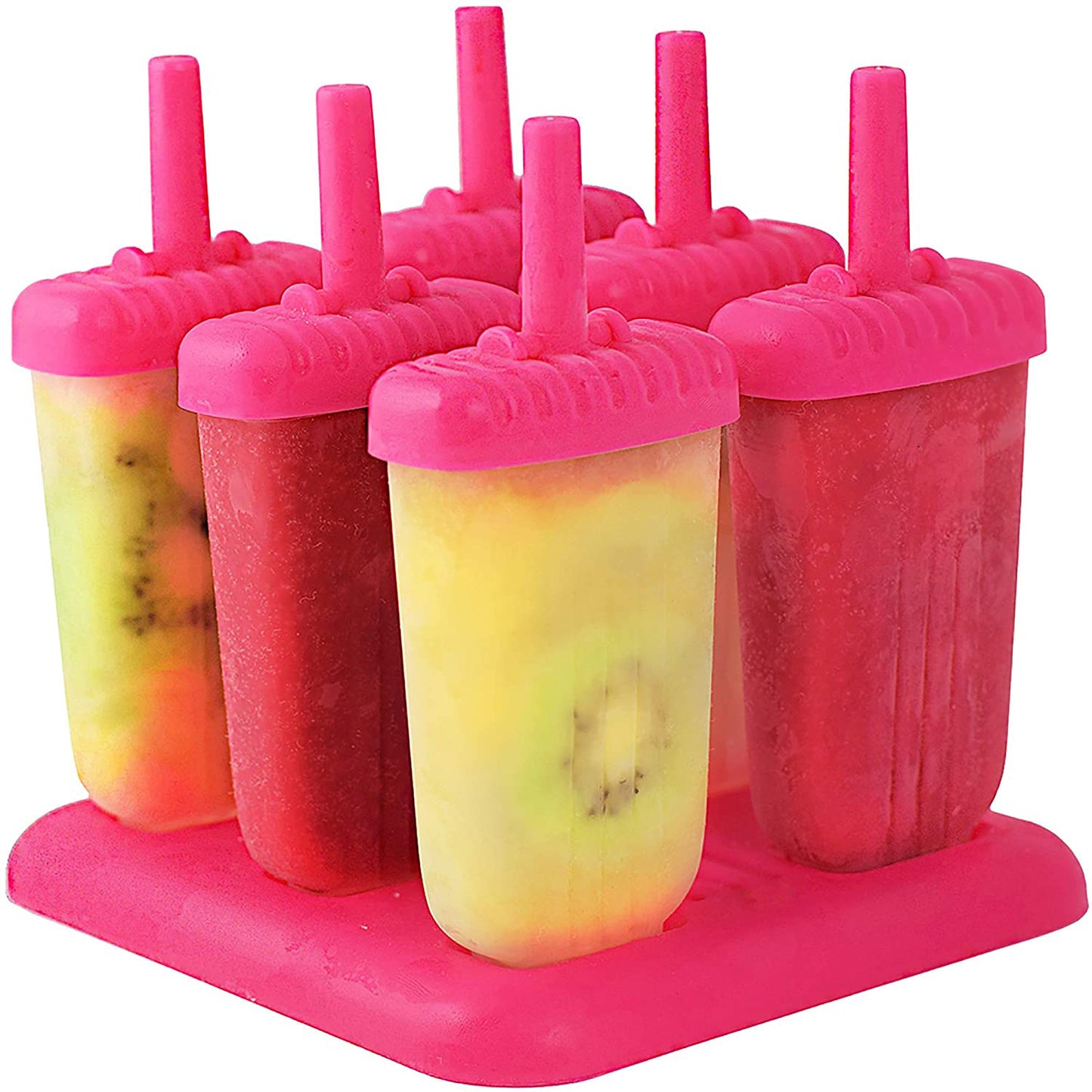 Reusable 6-Cavity Popsicle Molds for Homemade Ice Snacks