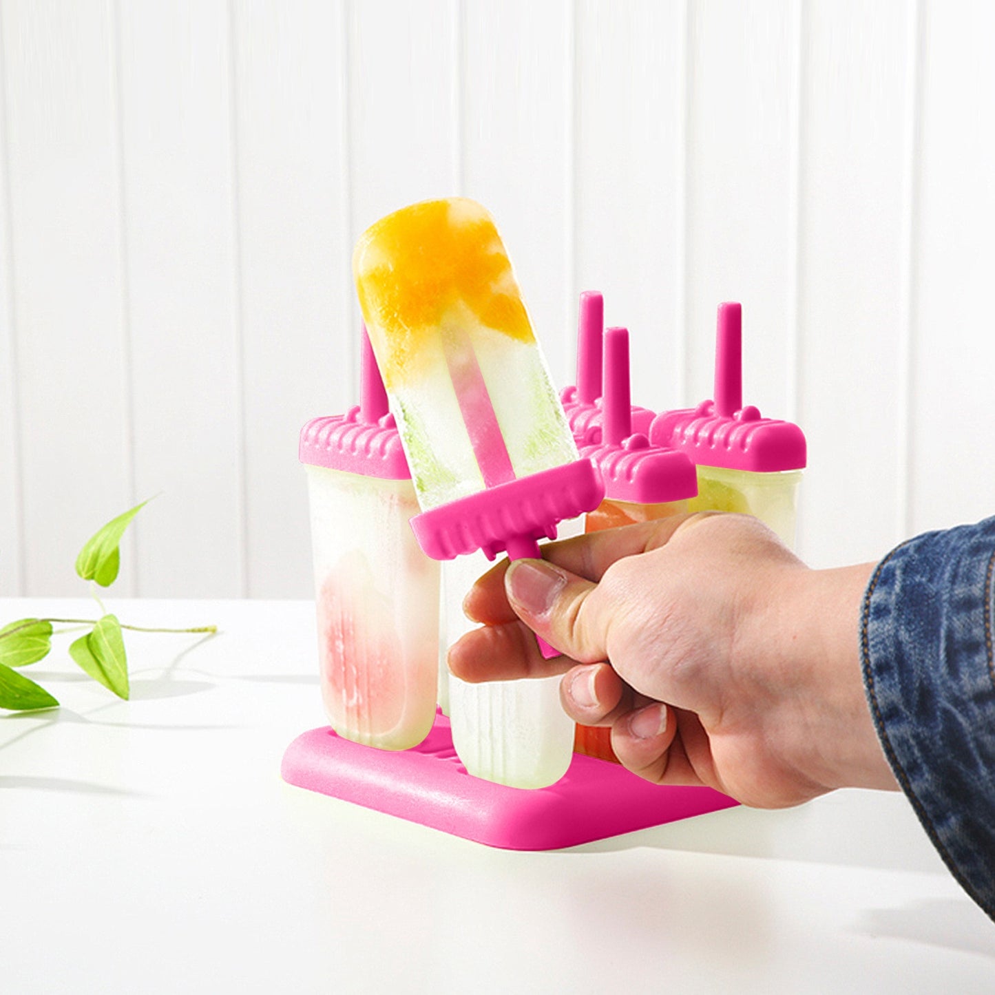 Reusable 6-Cavity Popsicle Molds for Homemade Ice Snacks