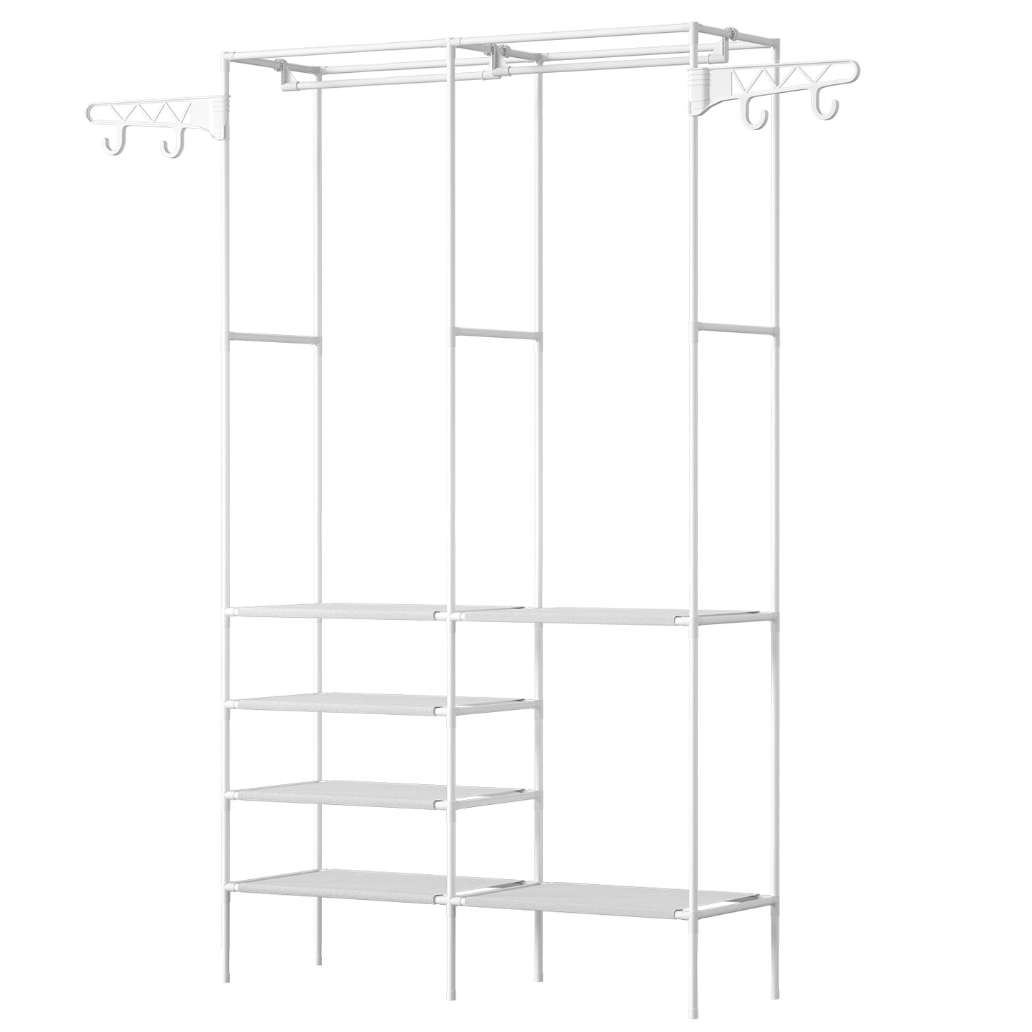 1Pc Metal Garment Rack Shoe Clothing Organizer Shelves Freestanding