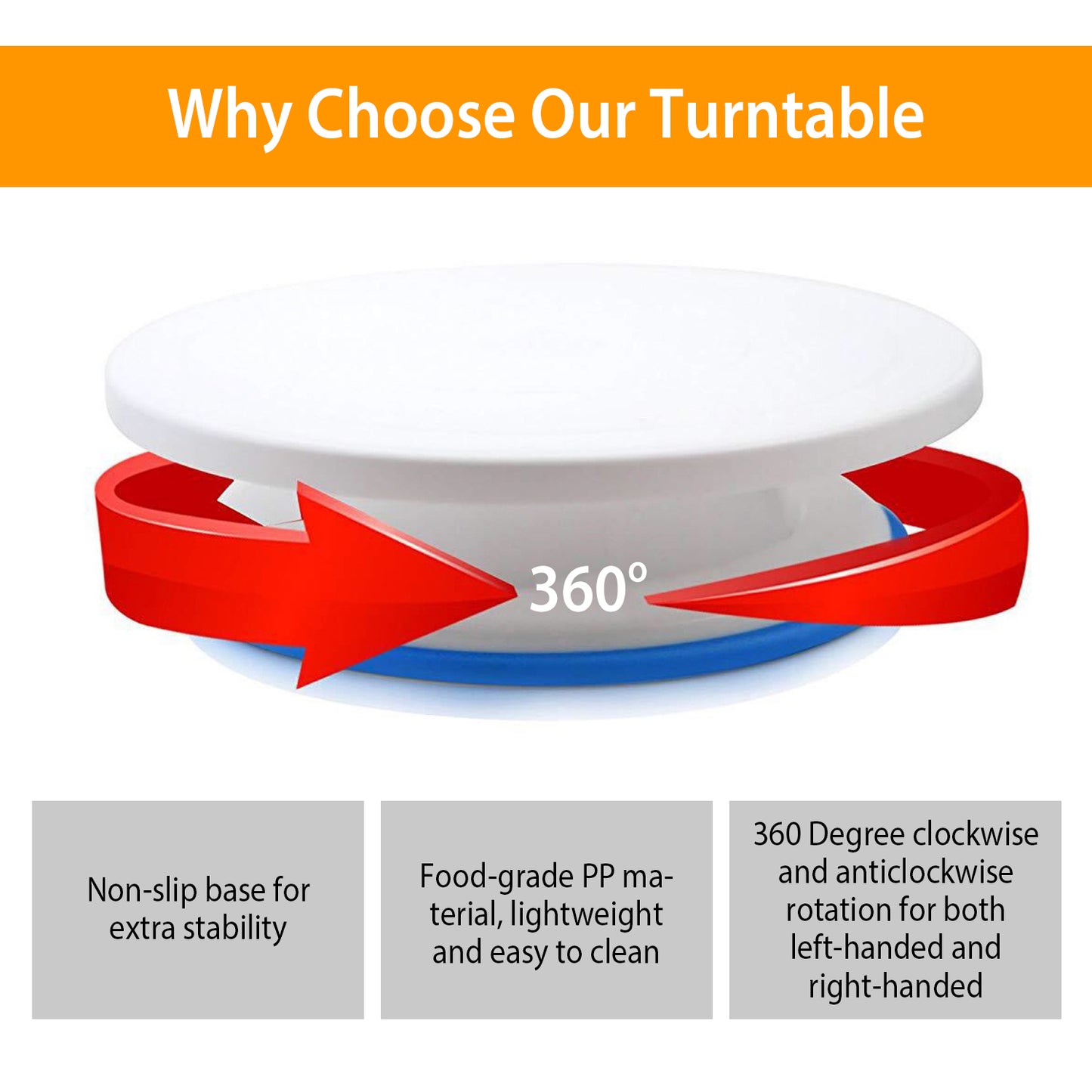11-Inch Rotating Cake Turntable with 108-Piece Decorating Kit