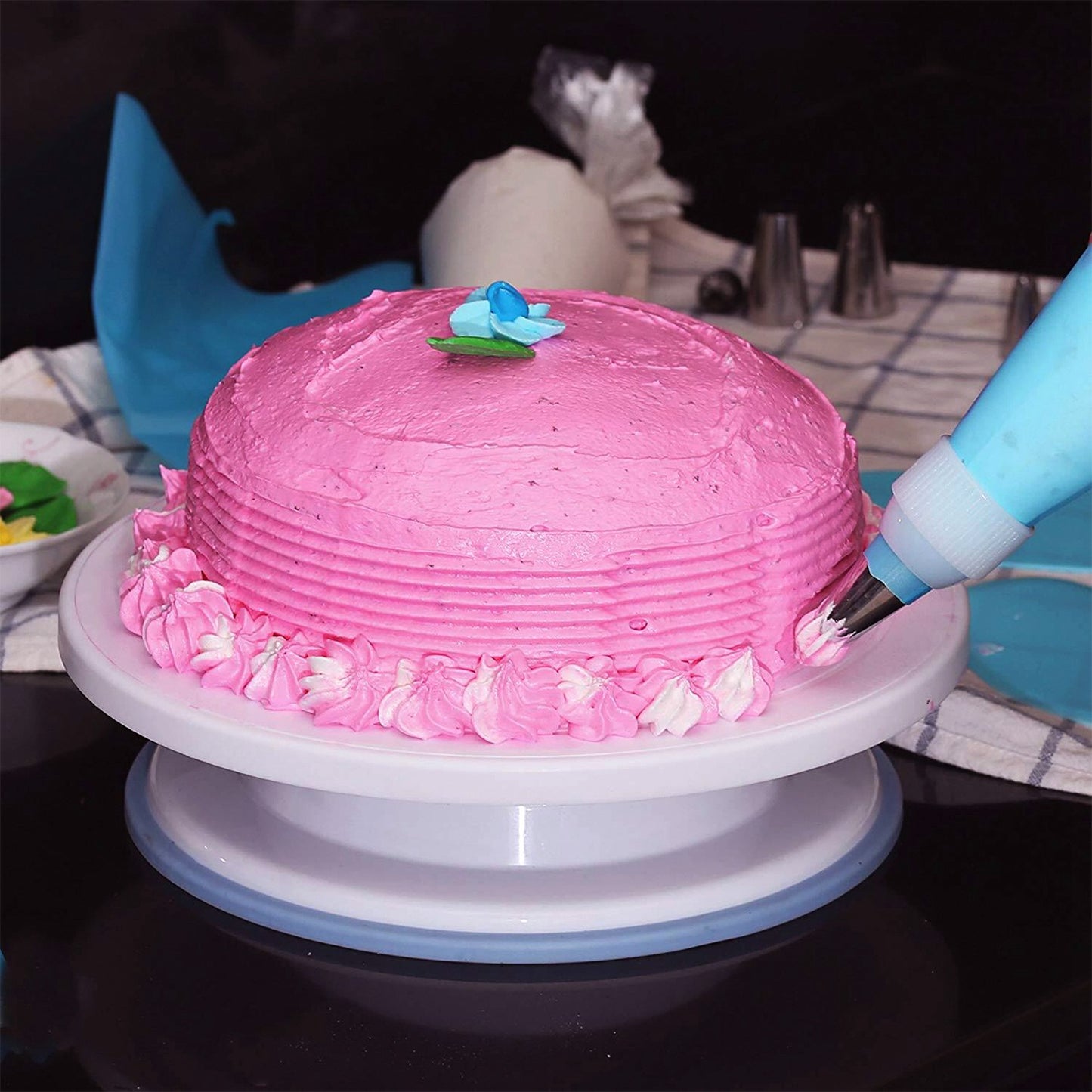 11-Inch Rotating Cake Turntable with 108-Piece Decorating Kit