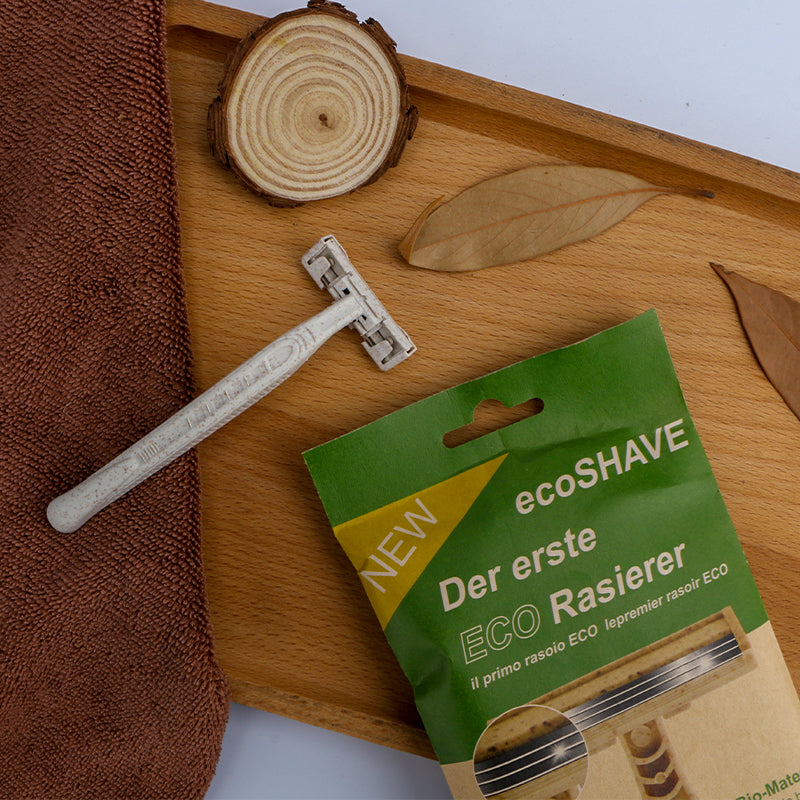 Disposable Manual Shaver 8-Pack - Eco-Friendly Wheat Straw