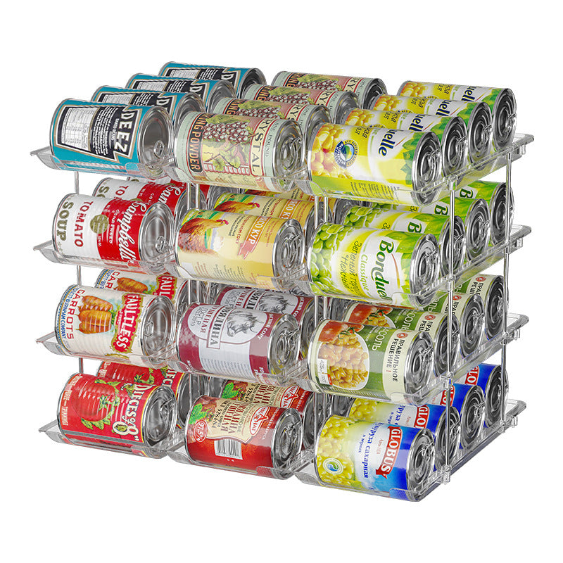 Household Transparent Multi-layer Stackable Can Storage Rack