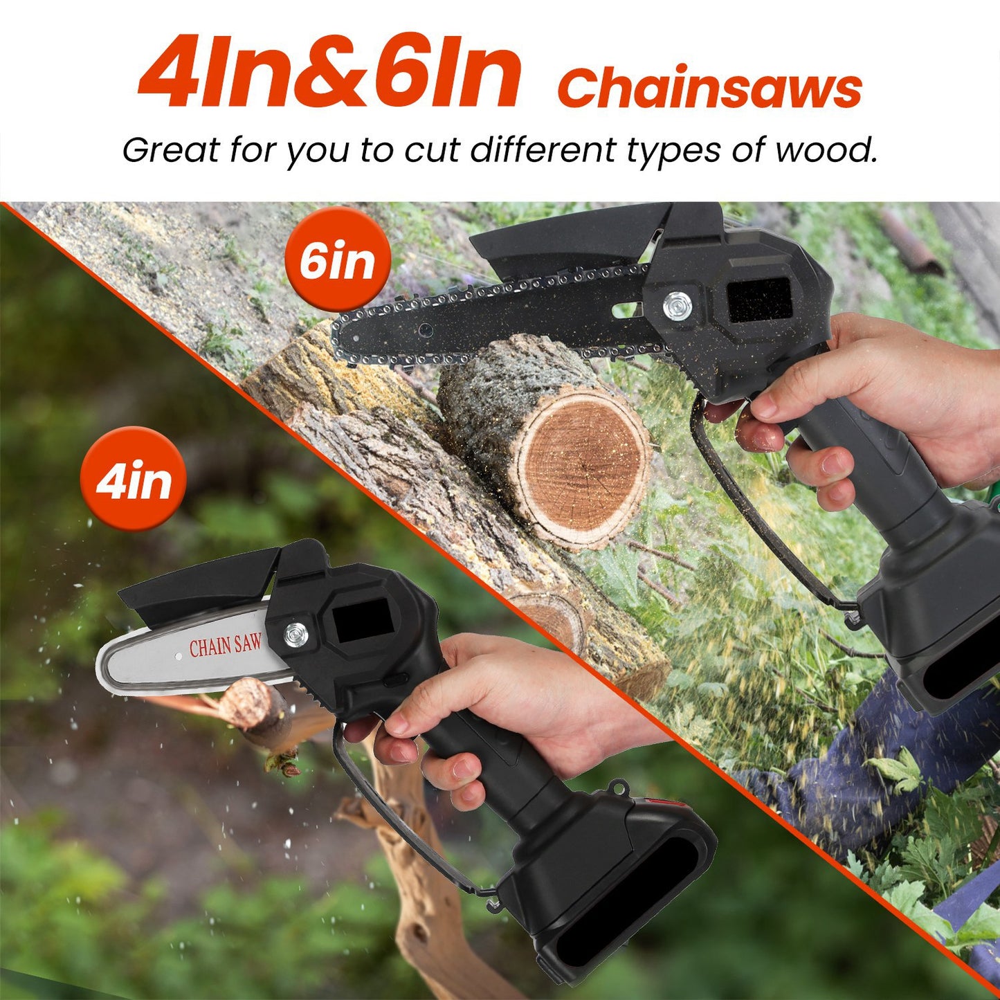 3-in-1 Cordless Pole Saw & Mini Chainsaw Garden Trimmer Kit with Adjustable Length