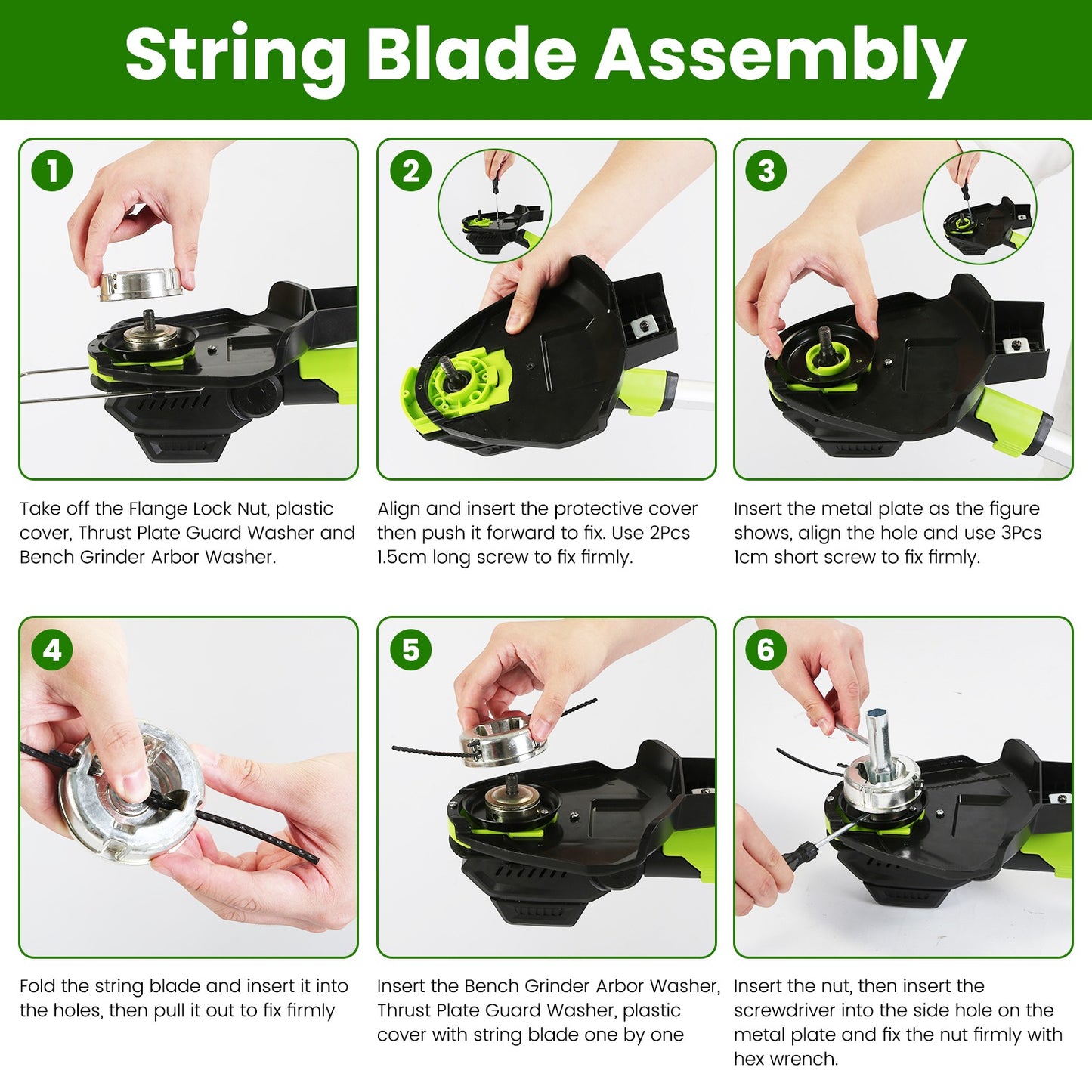 Cordless Weed Edger Trimmer Kit with 2 Batteries, Rotatable Head, 3 Blades