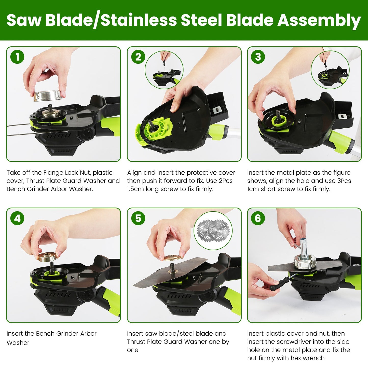 Cordless Weed Edger Trimmer Kit with 2 Batteries, Rotatable Head, 3 Blades