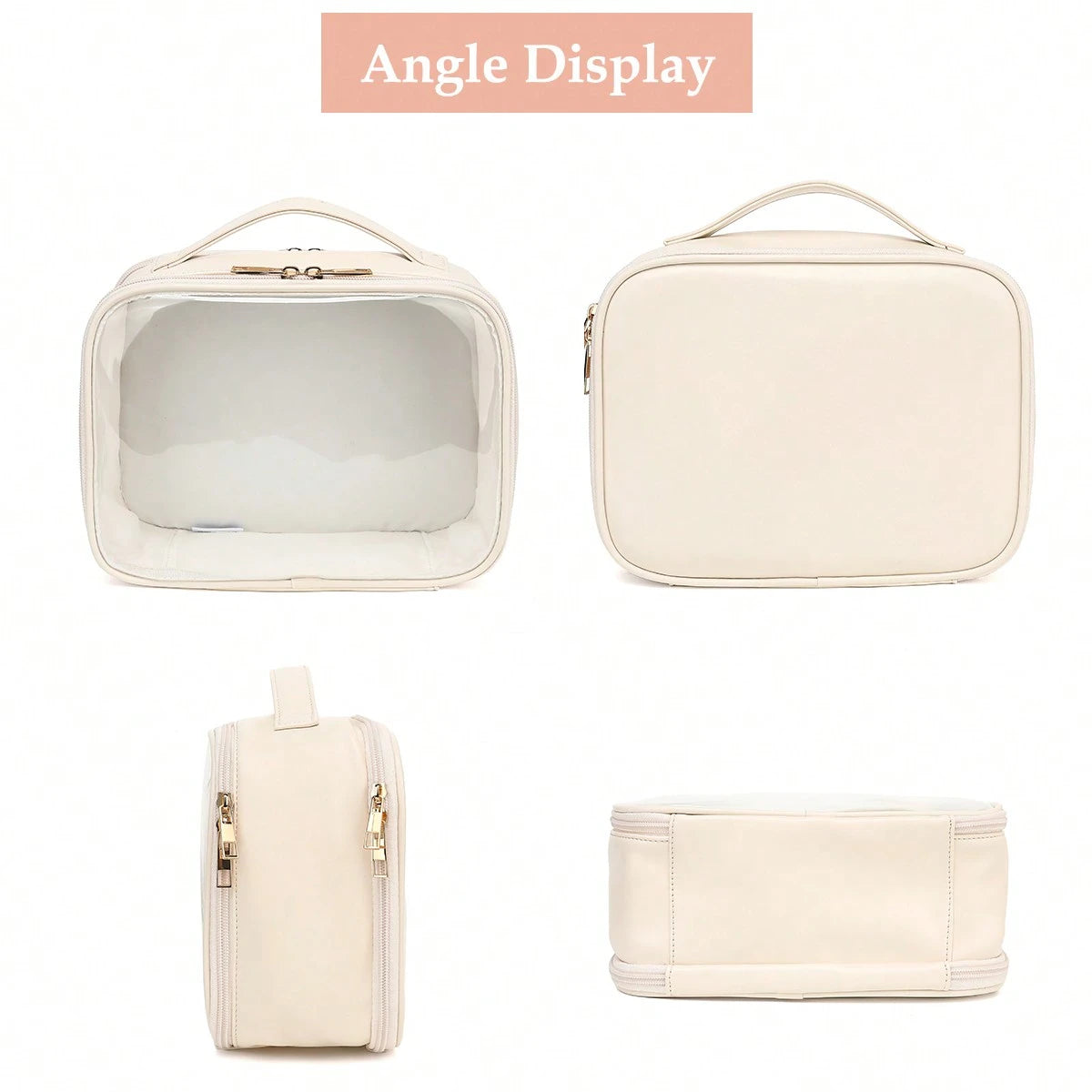 Clear Makeup Bag For Women, Cosmetic Travel Toiletry Bags Organizer