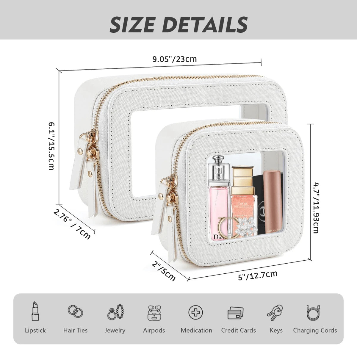 Clear Makeup Bag For Women, Cosmetic Travel Toiletry Bags Organizer