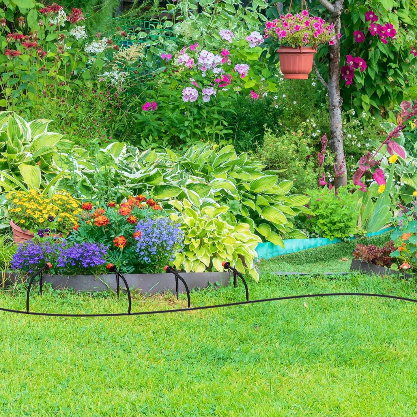 164Ft Drip Irrigation Kit for Garden & Patio Watering System Black