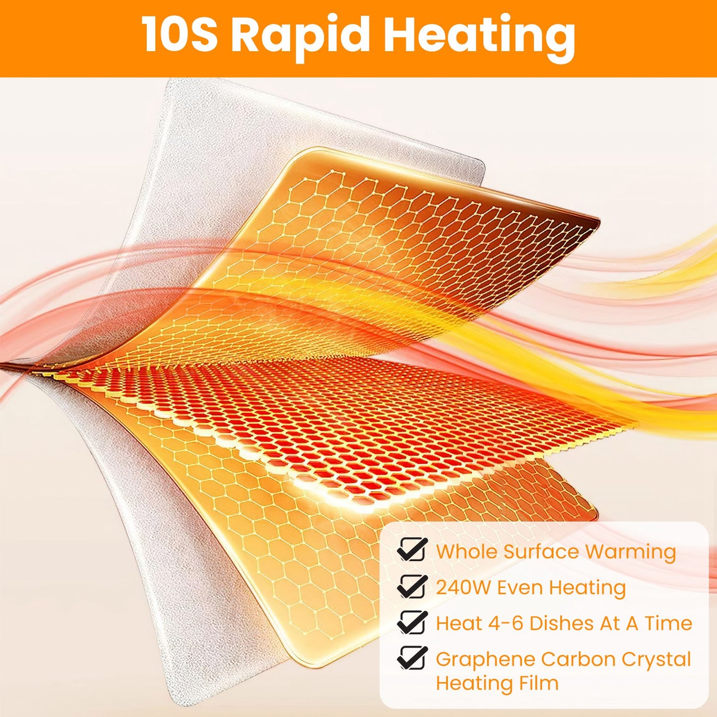Electric Warming Tray with Adjustable Temperature Control - Creamy White