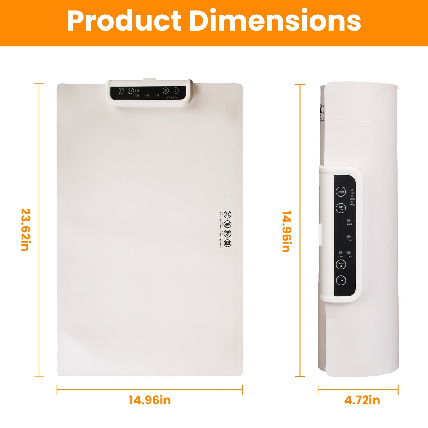 Electric Warming Tray with Adjustable Temperature Control - Creamy White