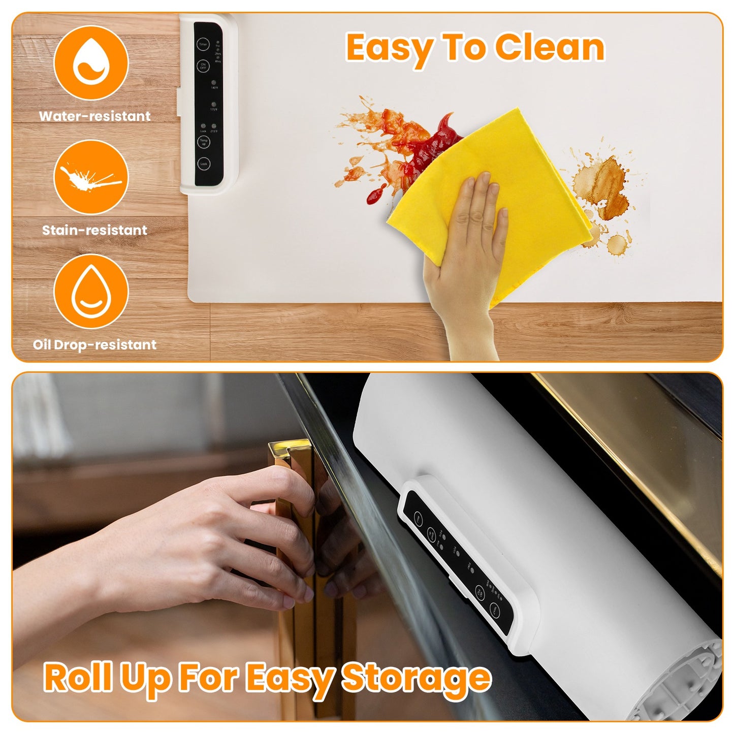 Electric Warming Tray with Adjustable Temperature Control - Creamy White
