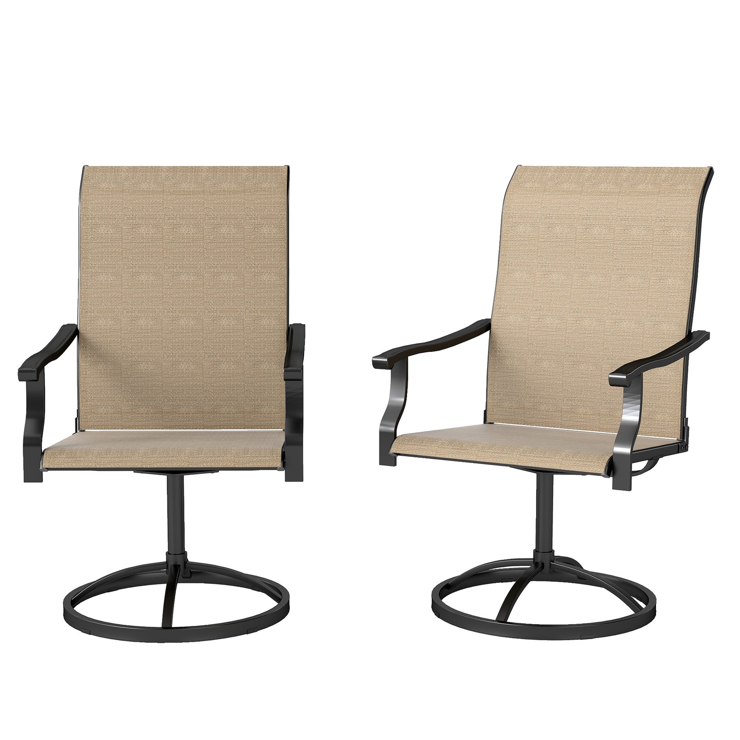 Outdoor Swivel Chairs Set of 2 - High Back Mesh Dining Chairs