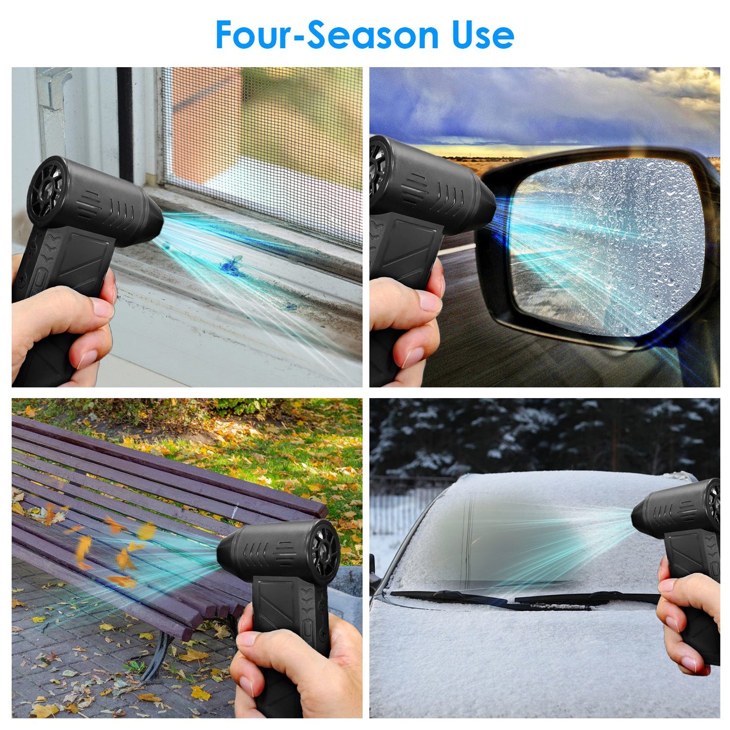Rechargeable Cordless Air Duster with LED Light, 150000 RPM, 4 Speeds for PC & Car Cleaning