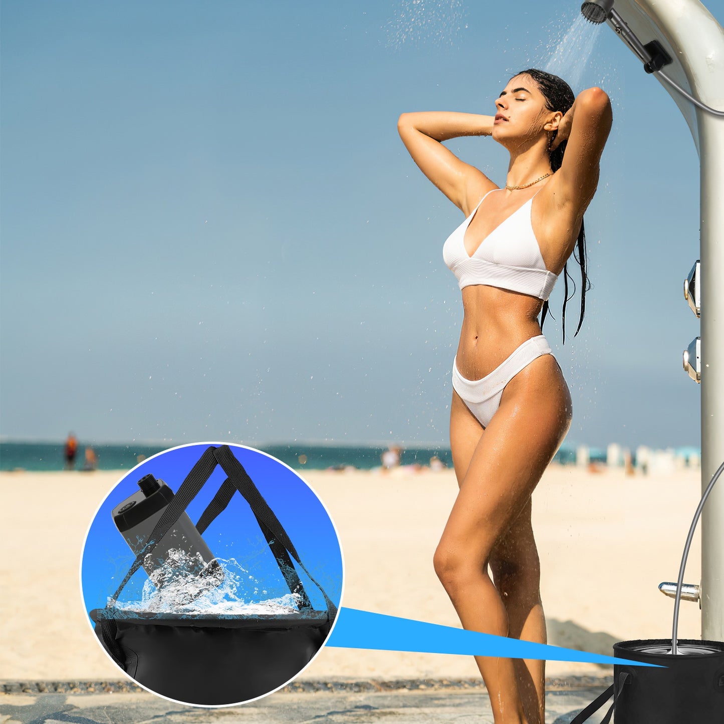 Portable Camping Shower with 6000mAh Battery & Filtered Shower Head