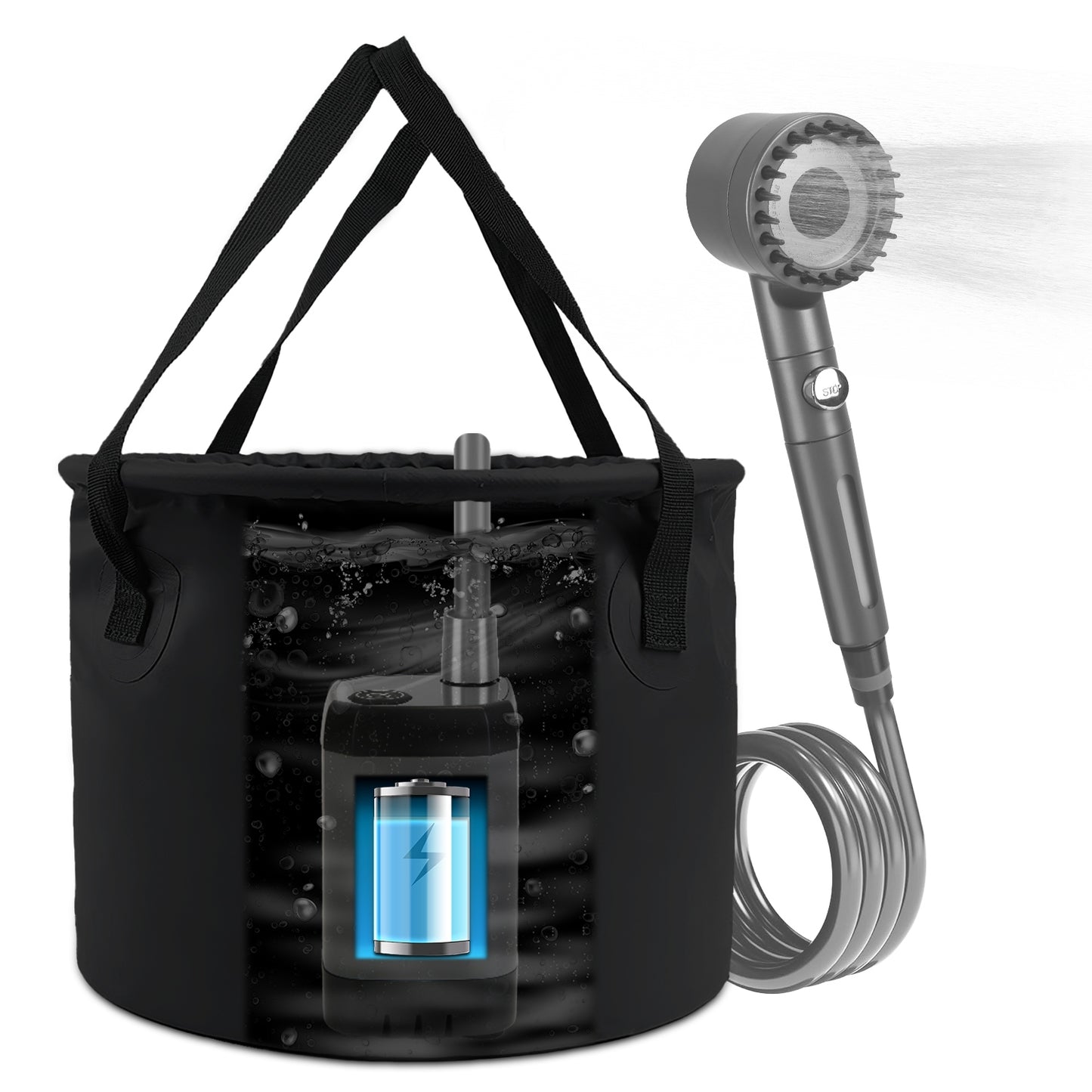 Portable Camping Shower with 6000mAh Battery & Filtered Shower Head