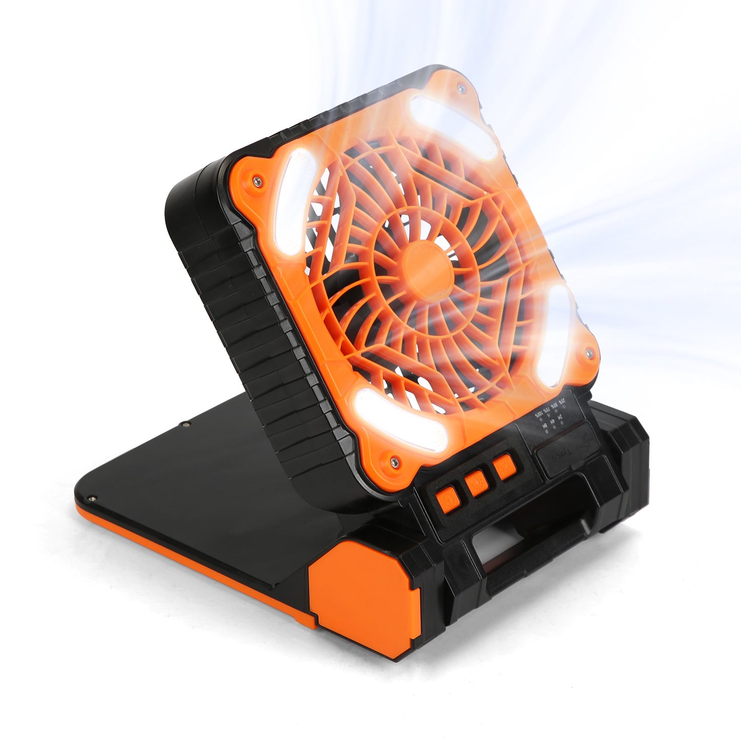 Solar Camping Fan with LED Lantern - 5200mAh Rechargeable