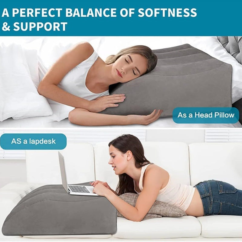 Inflatable Leg Pillow with Ergonomic Support for Bed, Office, Travel