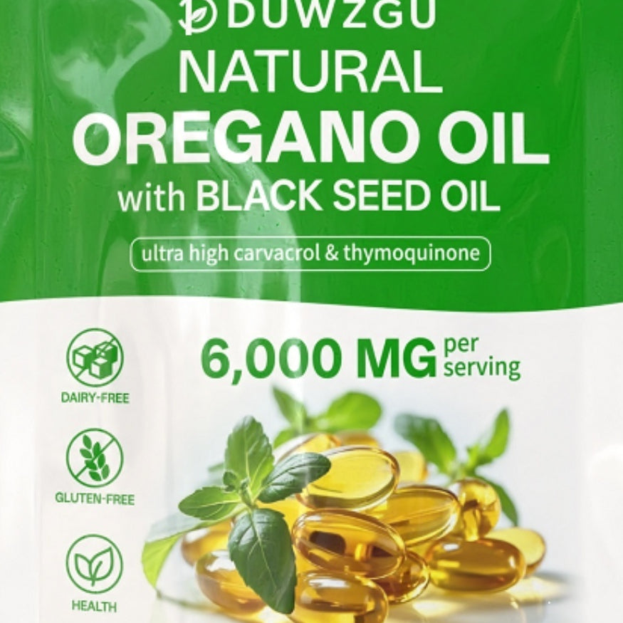 Oregano Oil Softgels with Black Seed Oil - Natural Immune Support Supplement
