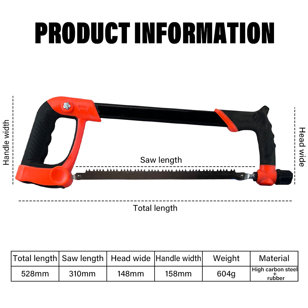 Multi Purpose Hand Saw J-002 for Metal, Wood, Plastic - Ergonomic, Lightweight