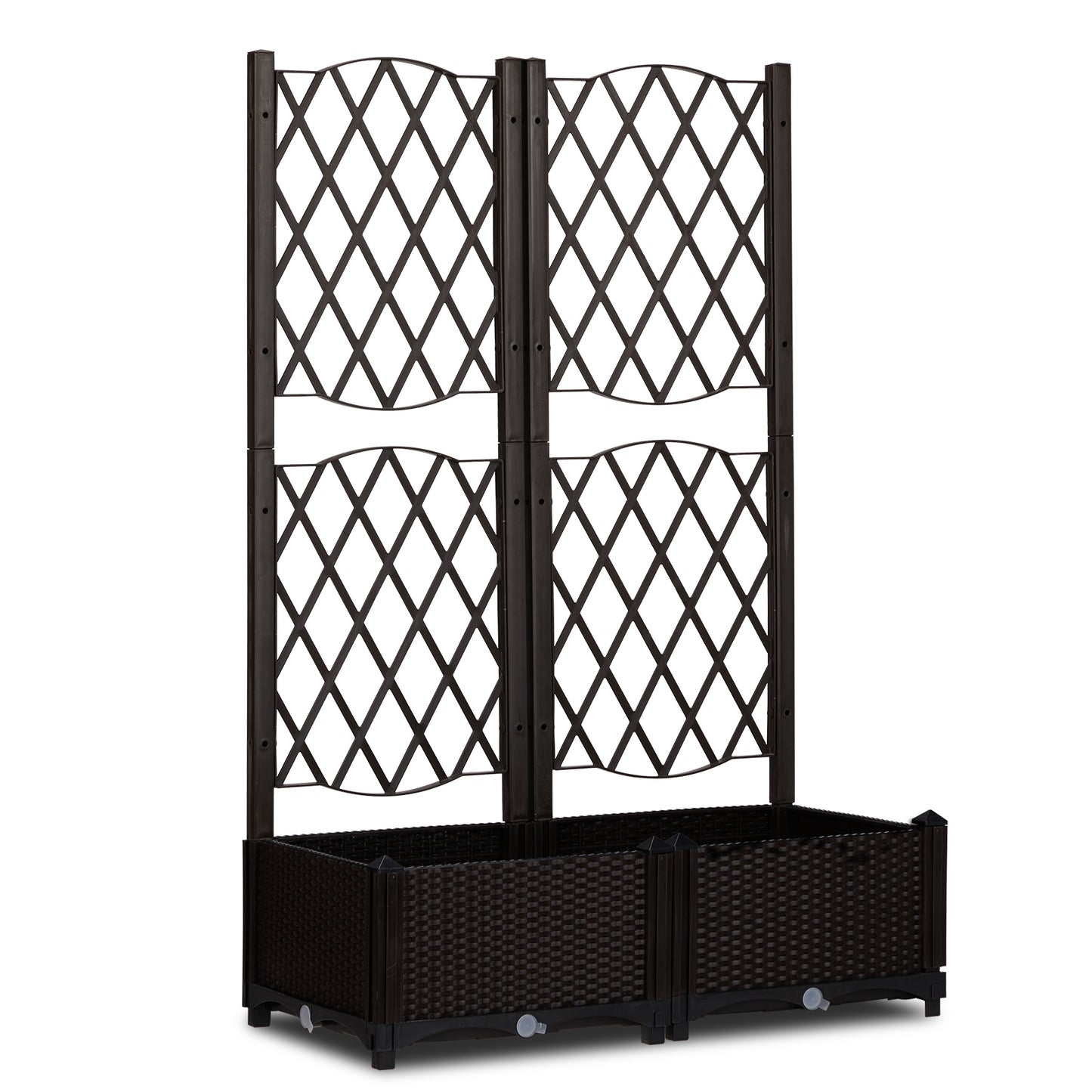 Garden Trellis Planter Box with Support, 80x40x122.5cm, Carbon Color