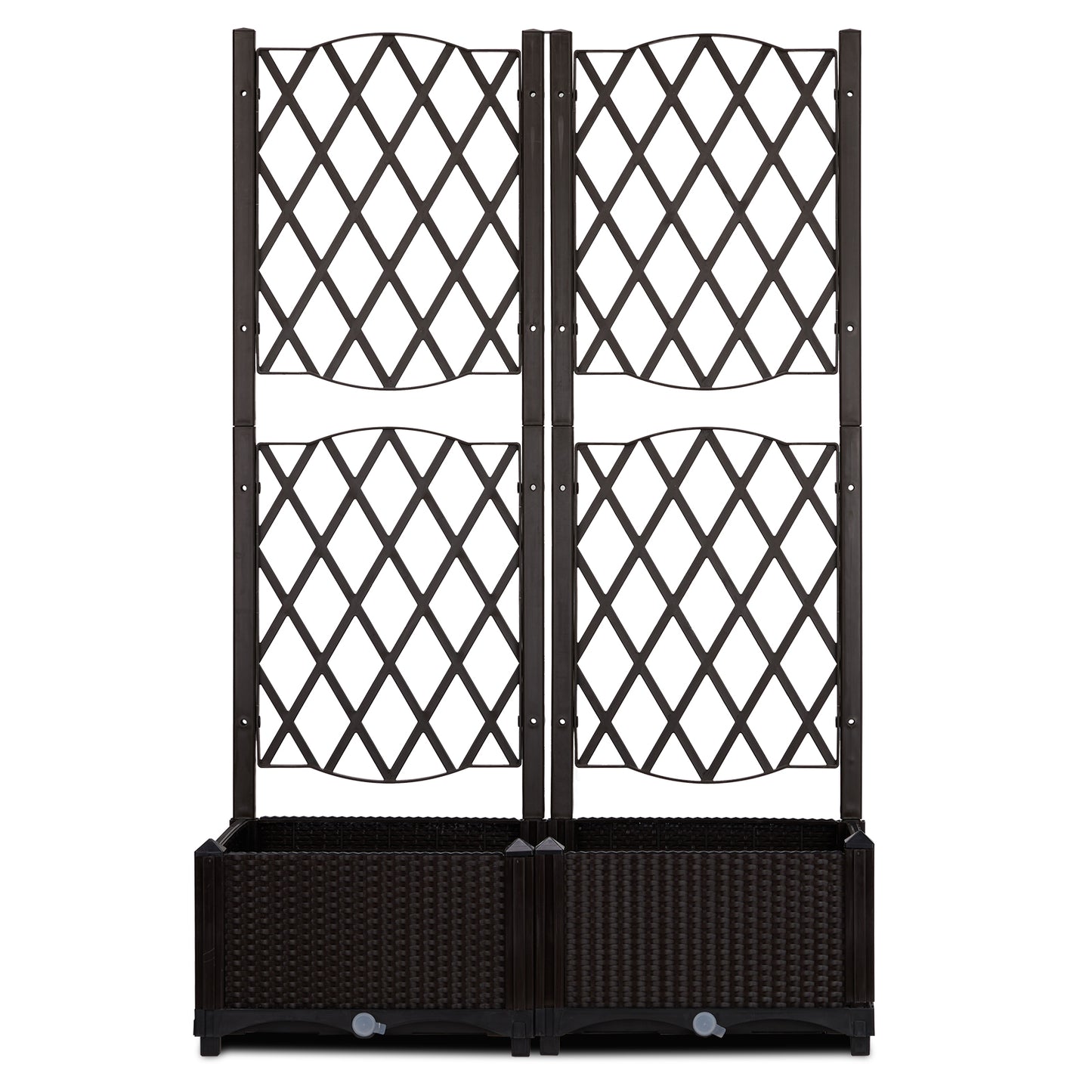 Garden Trellis Planter Box with Support, 80x40x122.5cm, Carbon Color
