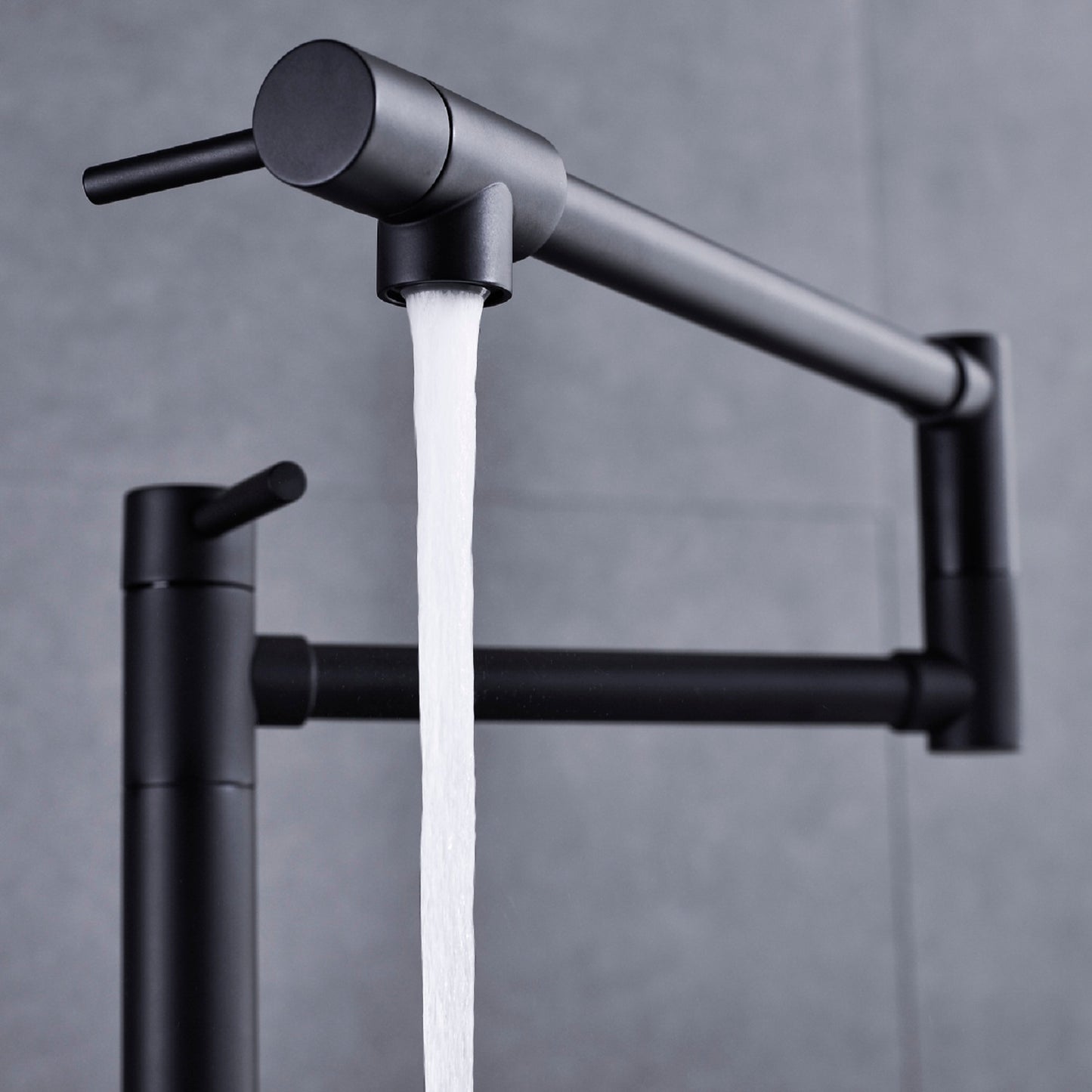 Modern Pot Filler Faucet with Extended Handle - Matte Black