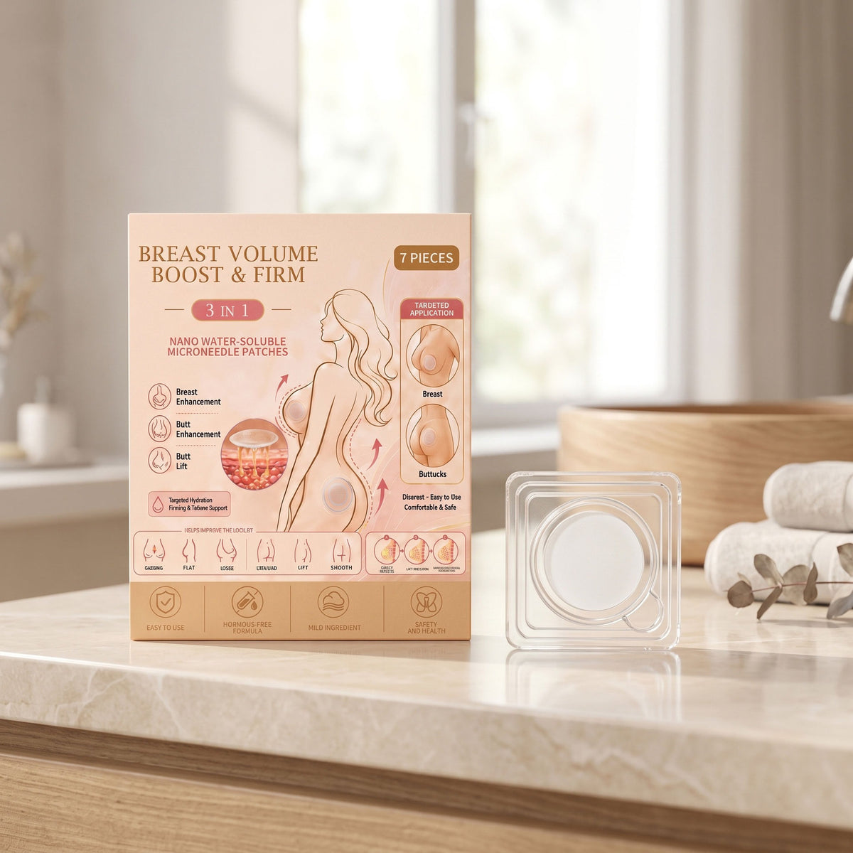 Chest-Firming Patches with Collagen & Hyaluronic Acid - 7 Pack