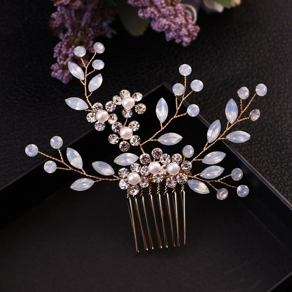 Women's Hair Comb - Crystal Pearl Styling, Multiple Colors