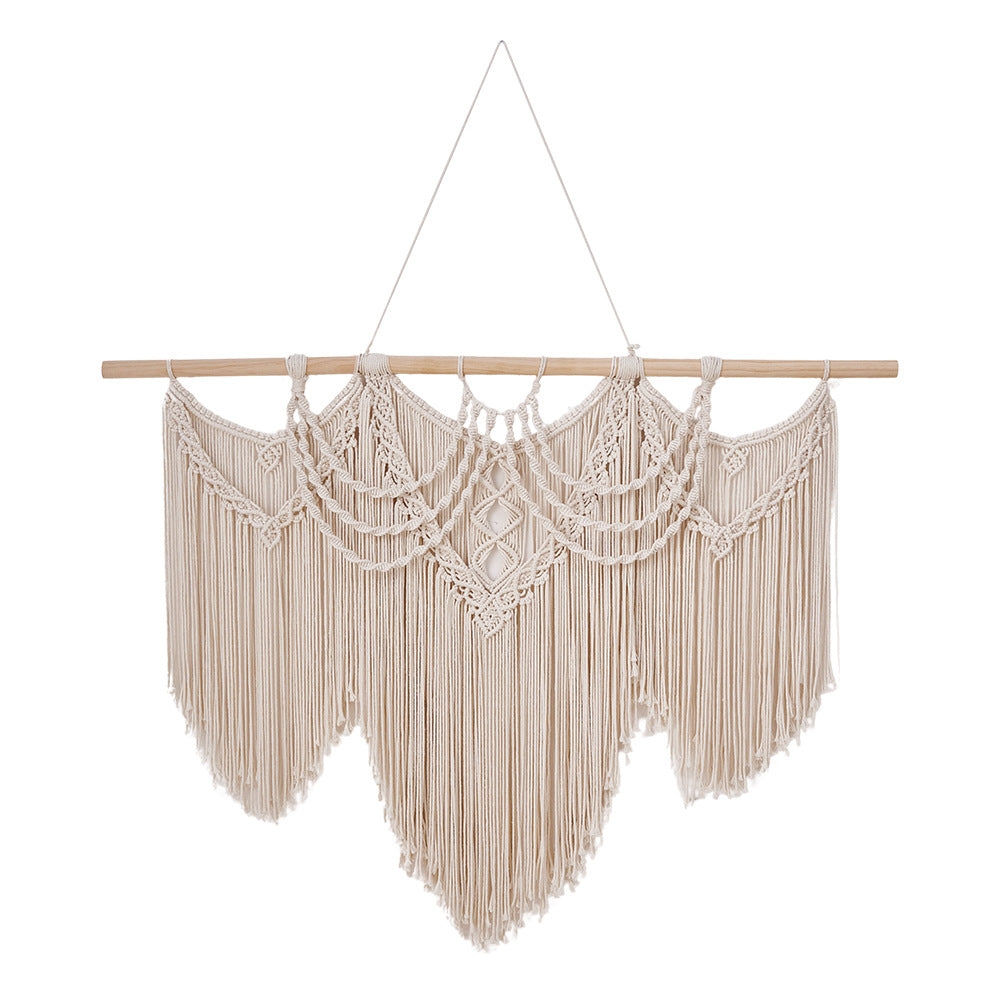 Large Handwoven Cotton Tapestry Wall Hanging - Nordic Style, 110x85cm