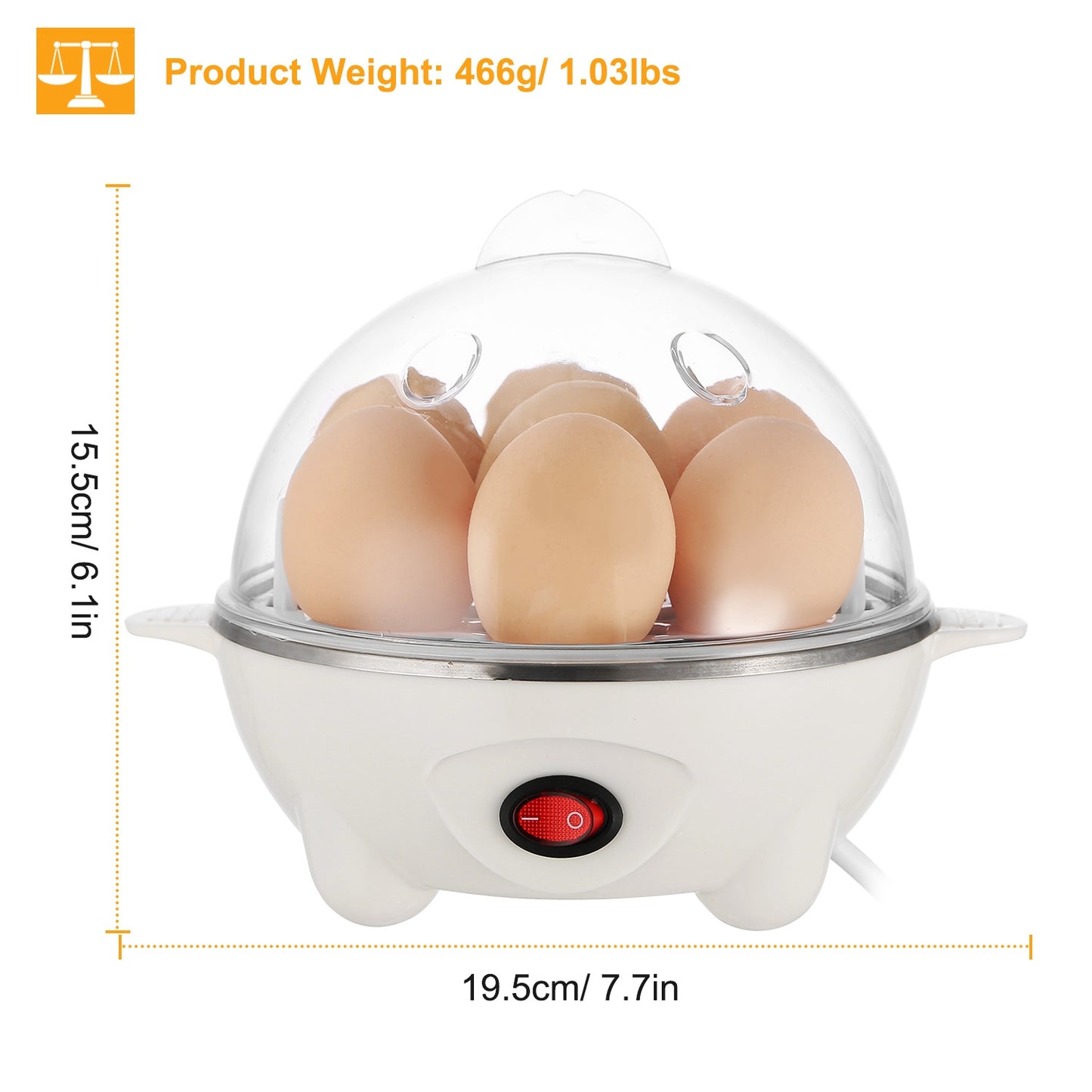Electric Egg Cooker - 7 Capacity Hard-Boiled Egg Maker